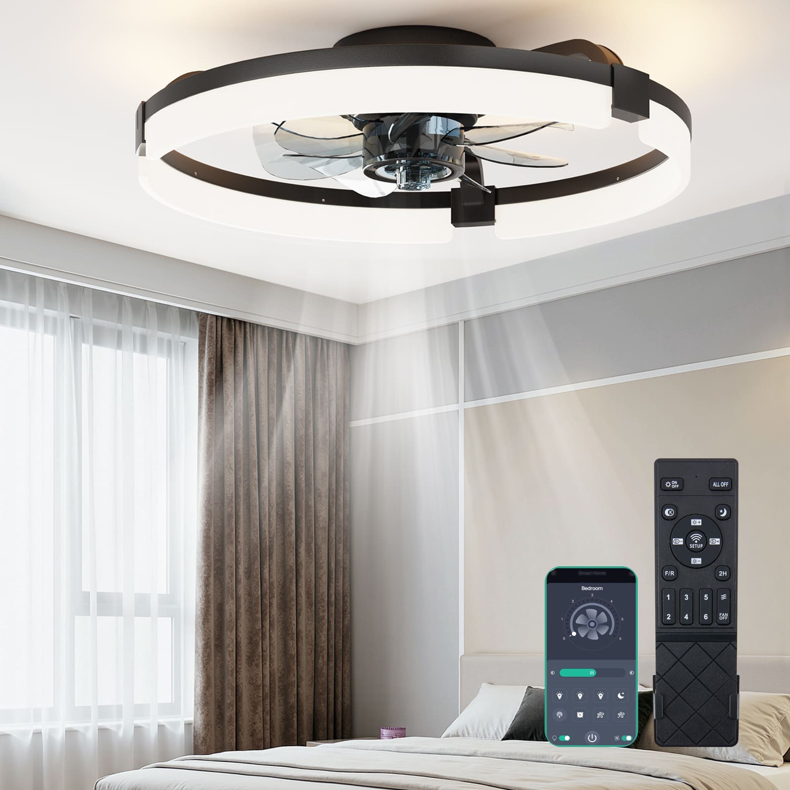 Sweetcrispy L-AC-DSV4CDS-23D6BK Ceiling-Fans - View #2