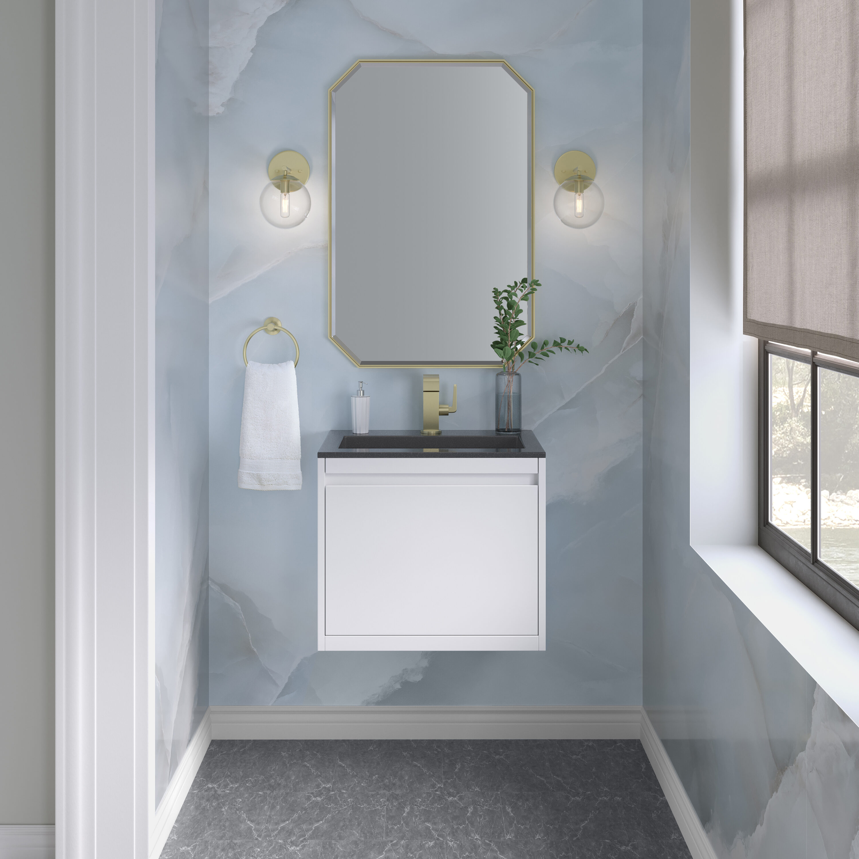 James Martin Vanities 805-V23.6-GW-CH Bath-Vanity-Combo - View #2