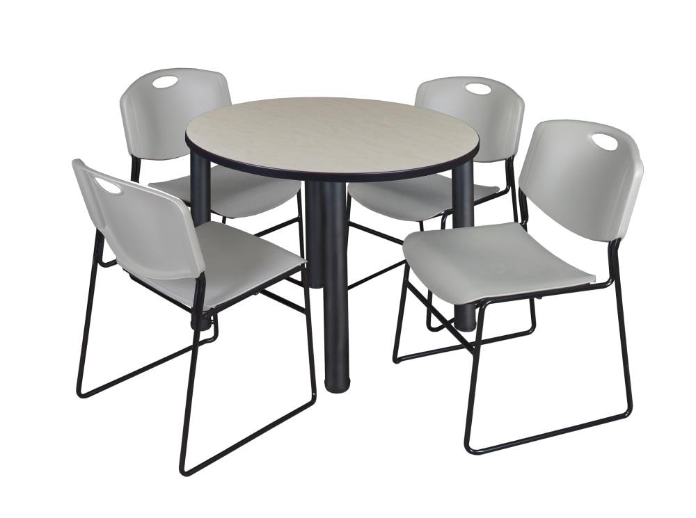 Regency TB42RNDPLBPBK44GY Breakroom Off-white 4-Person Training Table (42-in W x 29-in H)