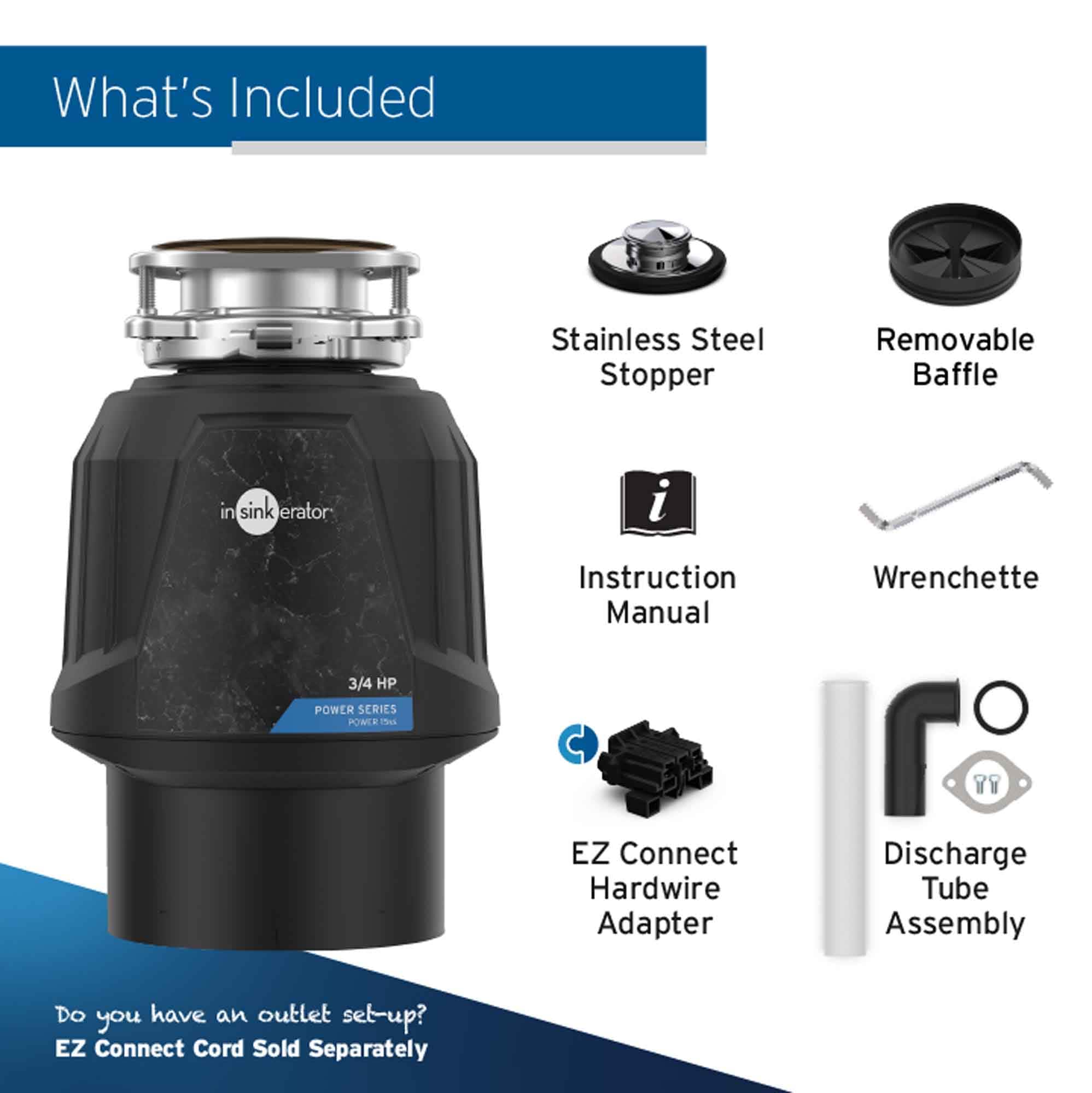 InSinkErator Non-corded 3/4-HP Continuous Feed Garbage Disposal in