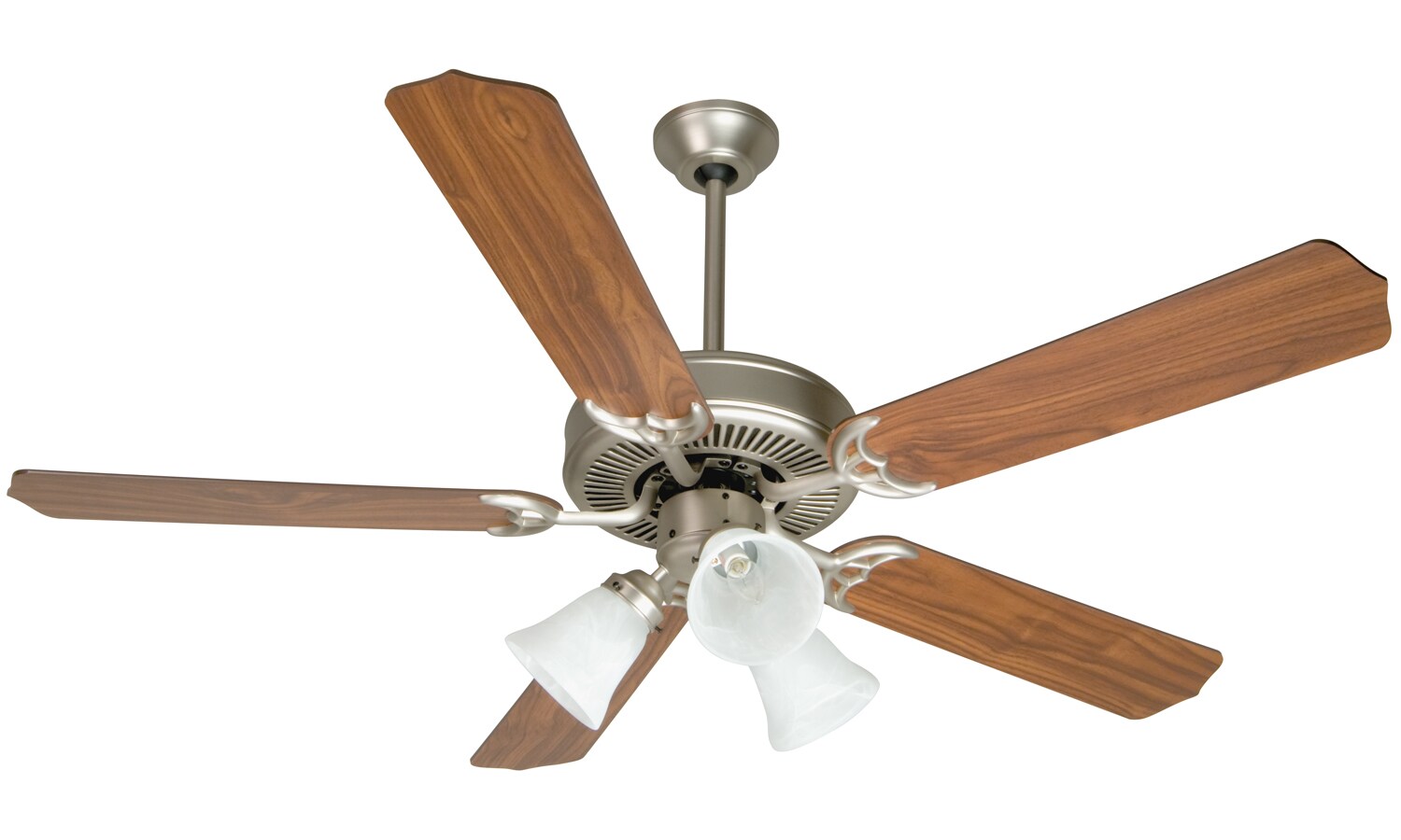 Craftmade Pro Builder 52 In Brushed Nickel Indoor Downrod Or Flush Mount Ceiling Fan With Light