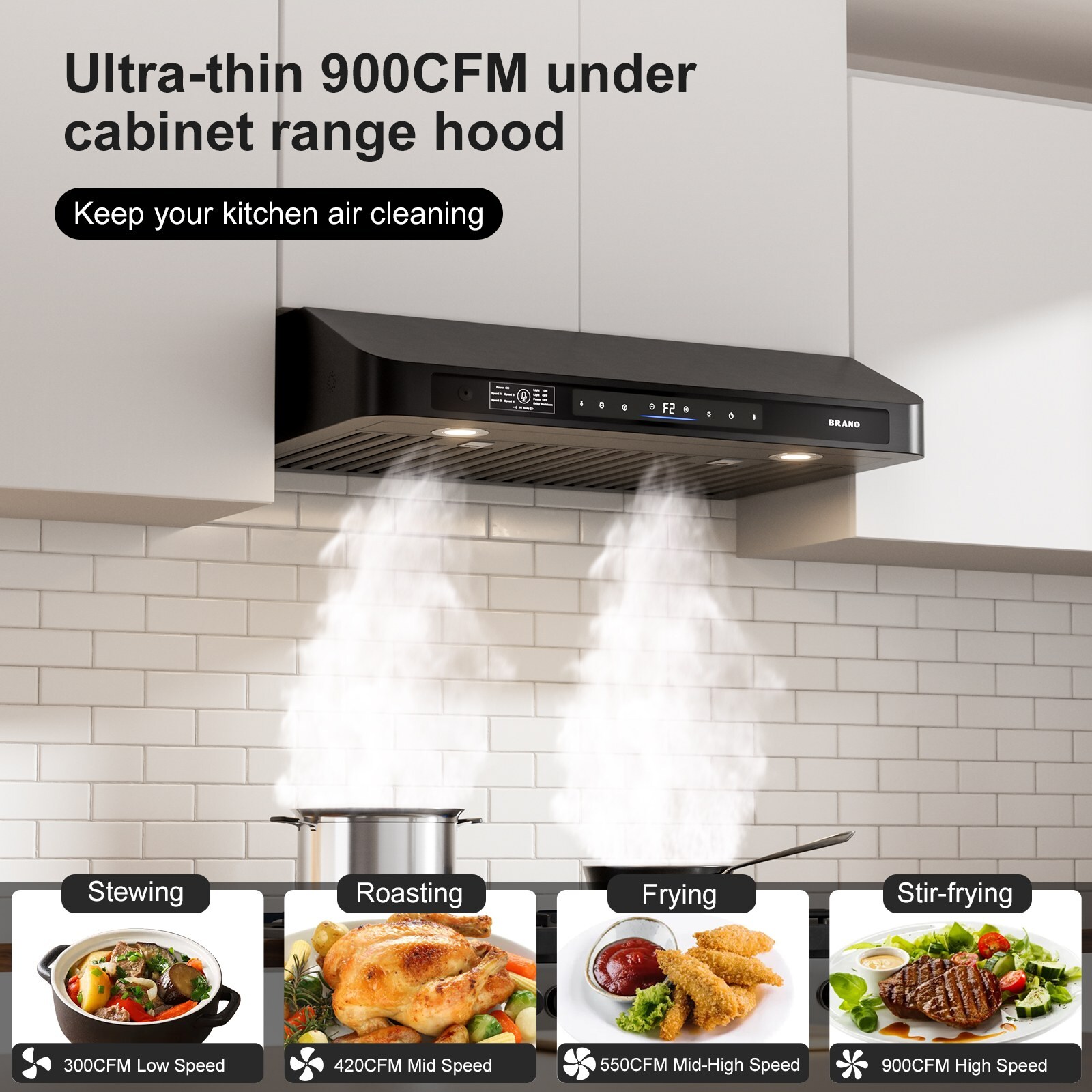 BRANO YFGXEA-197C-30-B Undercabinet-Range-Hoods - View #4