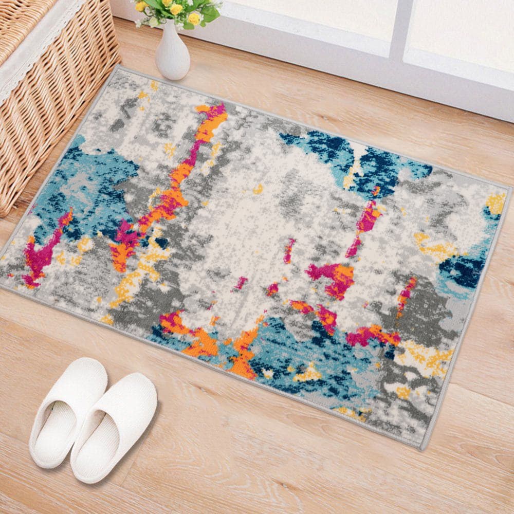 World Rug Gallery 233MULTI2X3 Brooklyn 2 x 3 (ft) Loomed Polypropylene Multi Rectangular Indoor Abstract Vintage Area rug