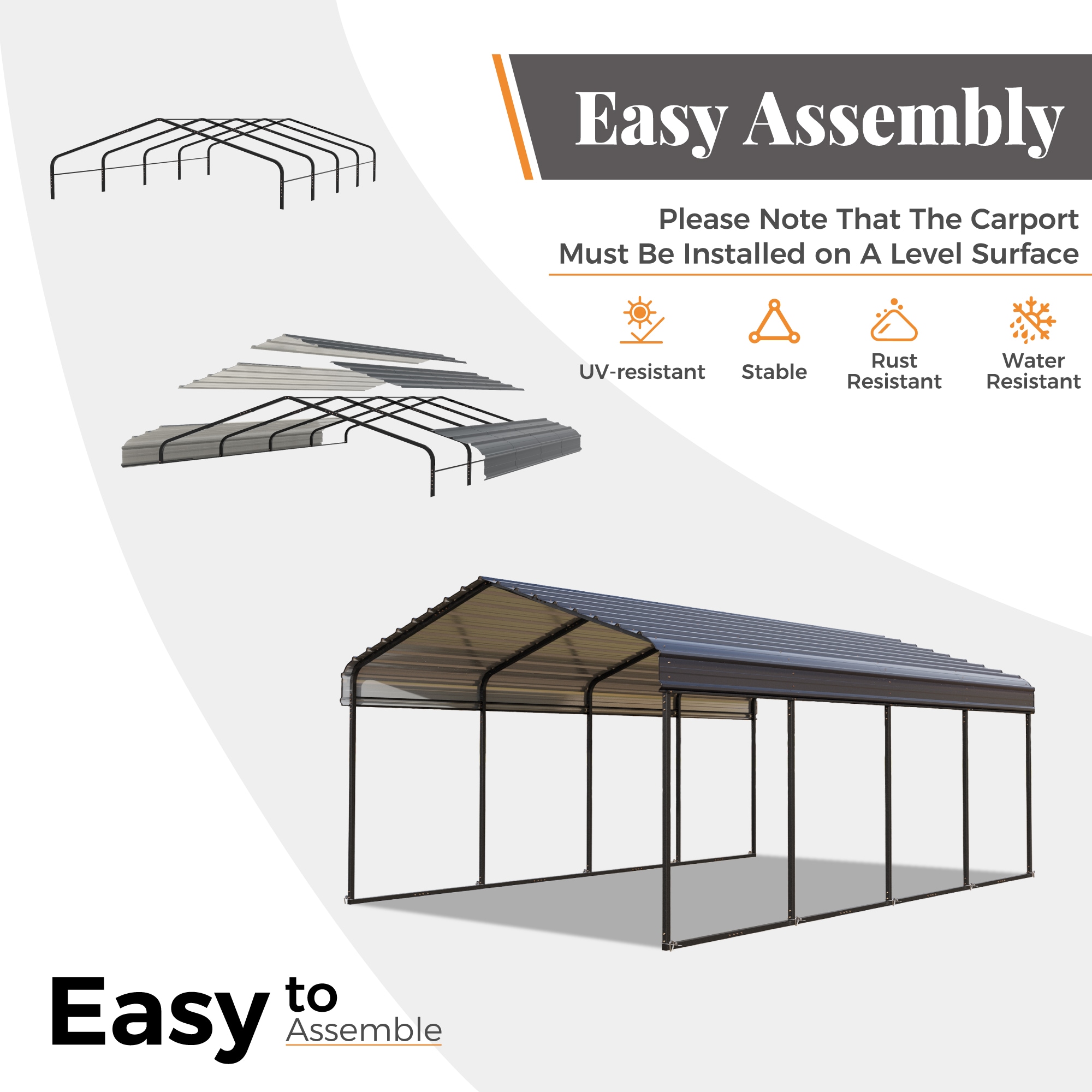 Sunshine Valley GA220-1220-SW Carport-Covers - View #9