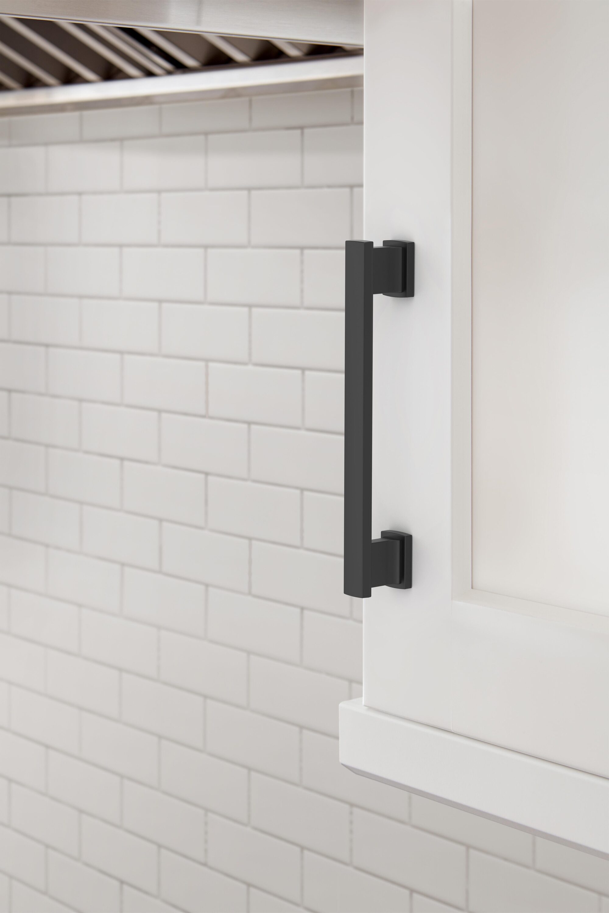 Matte Black Modern Cabinet Pull with Mounting Hardware