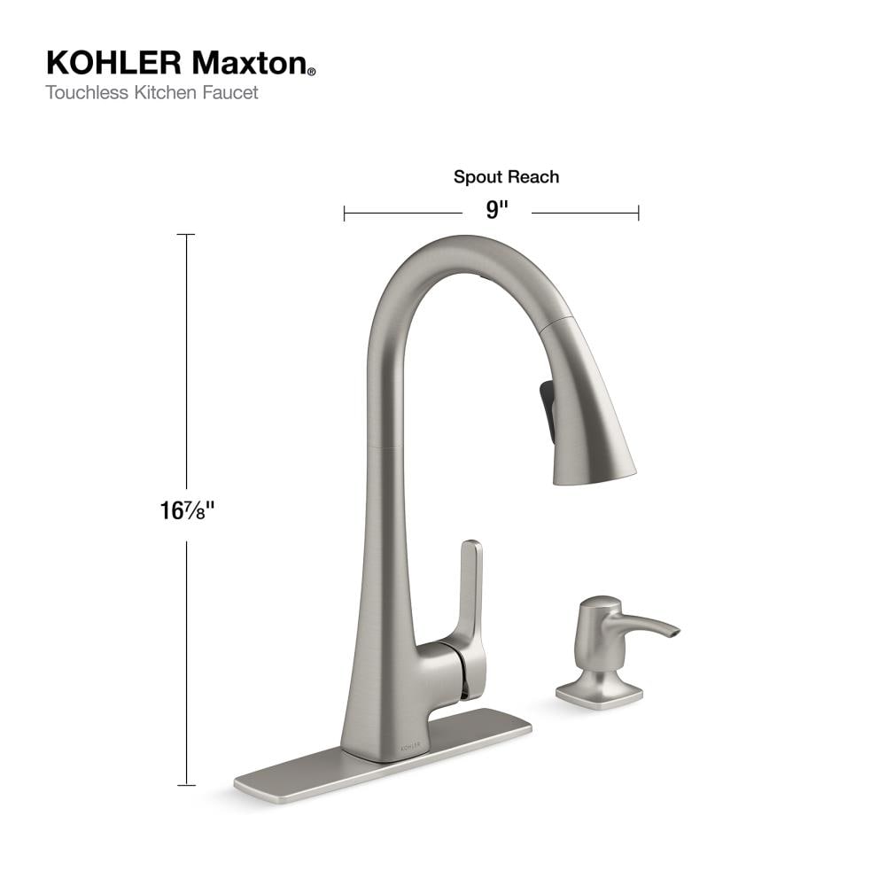 KOHLER Maxton Vibrant Stainless Single Handle Touchless Pull-down ...