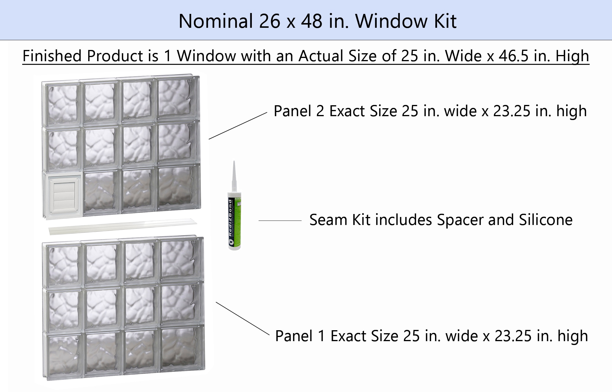 REDI2SET D2648DC Glass-Block-Windows - View #2