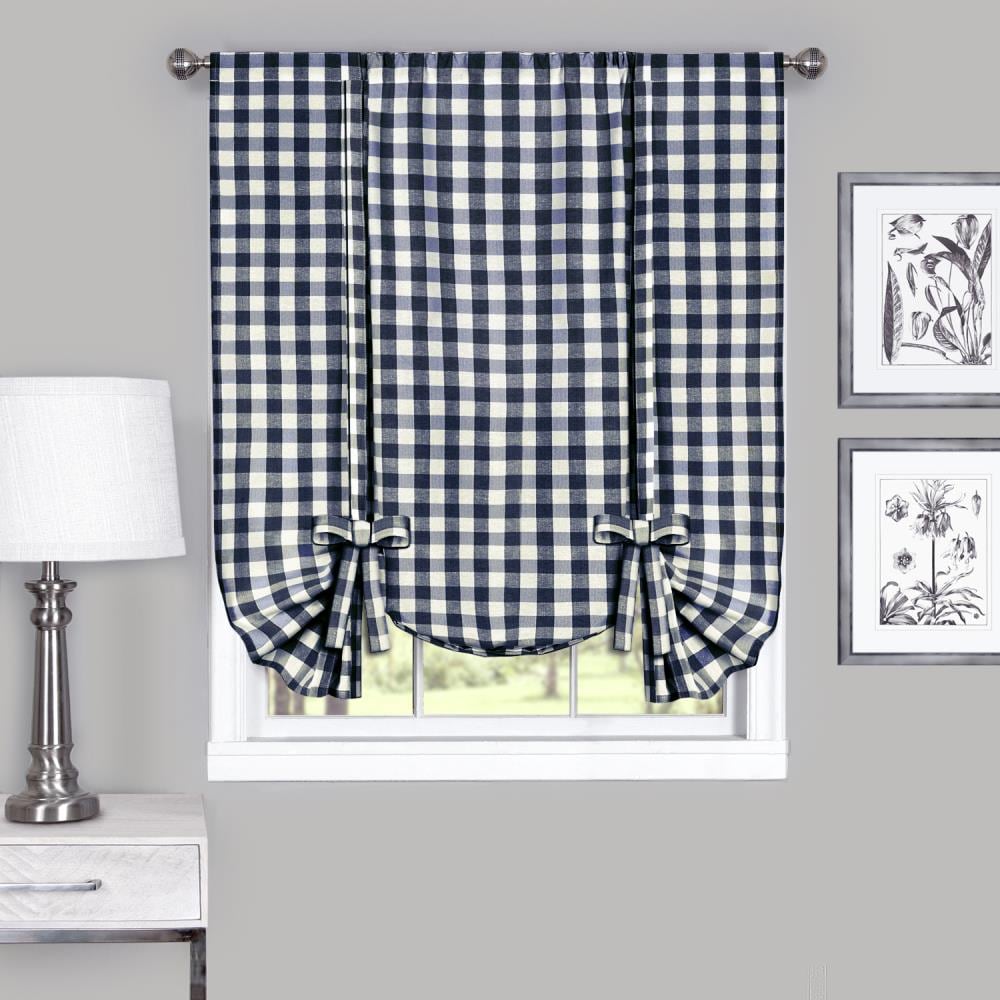 Achim BCTU63NY12 63-Inches Navy Block Light filtering Rod pocket Single curtain panel