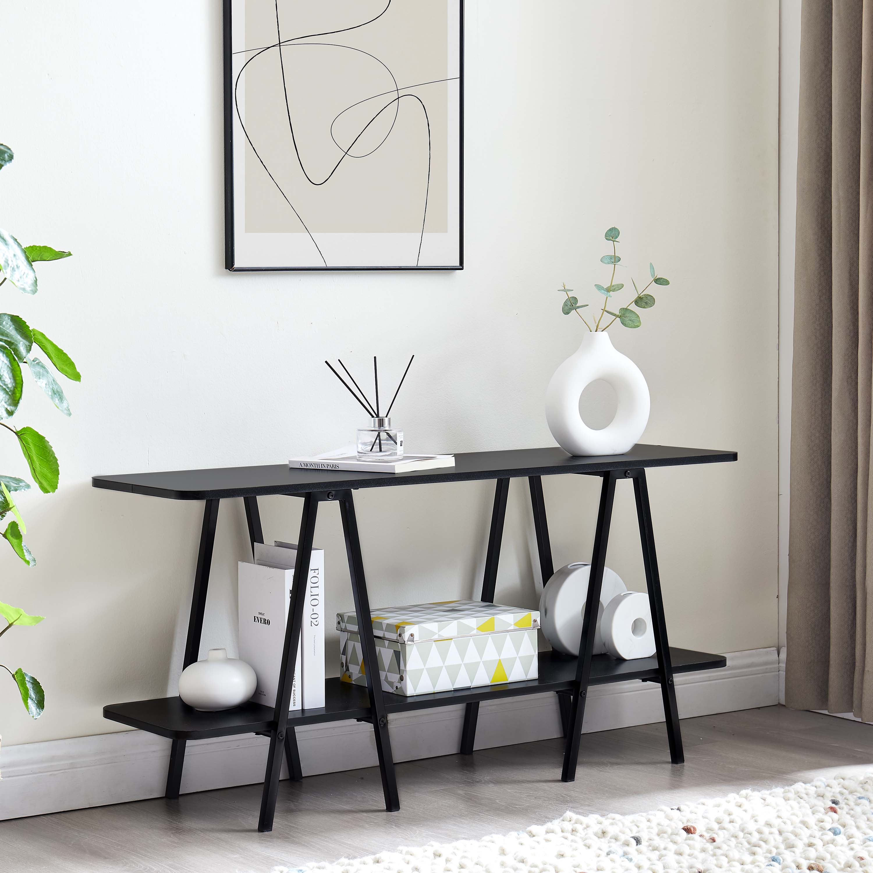 Manhattan Comfort 25547-BK Celine Modern Black Console table