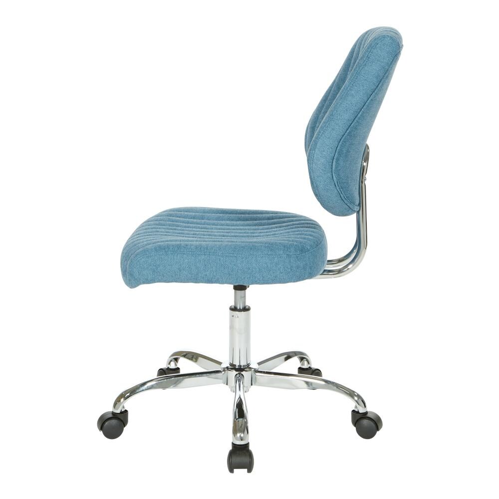 Sky Blue Mesh Fabric Armless Ergonomic Executive Swivel Chair