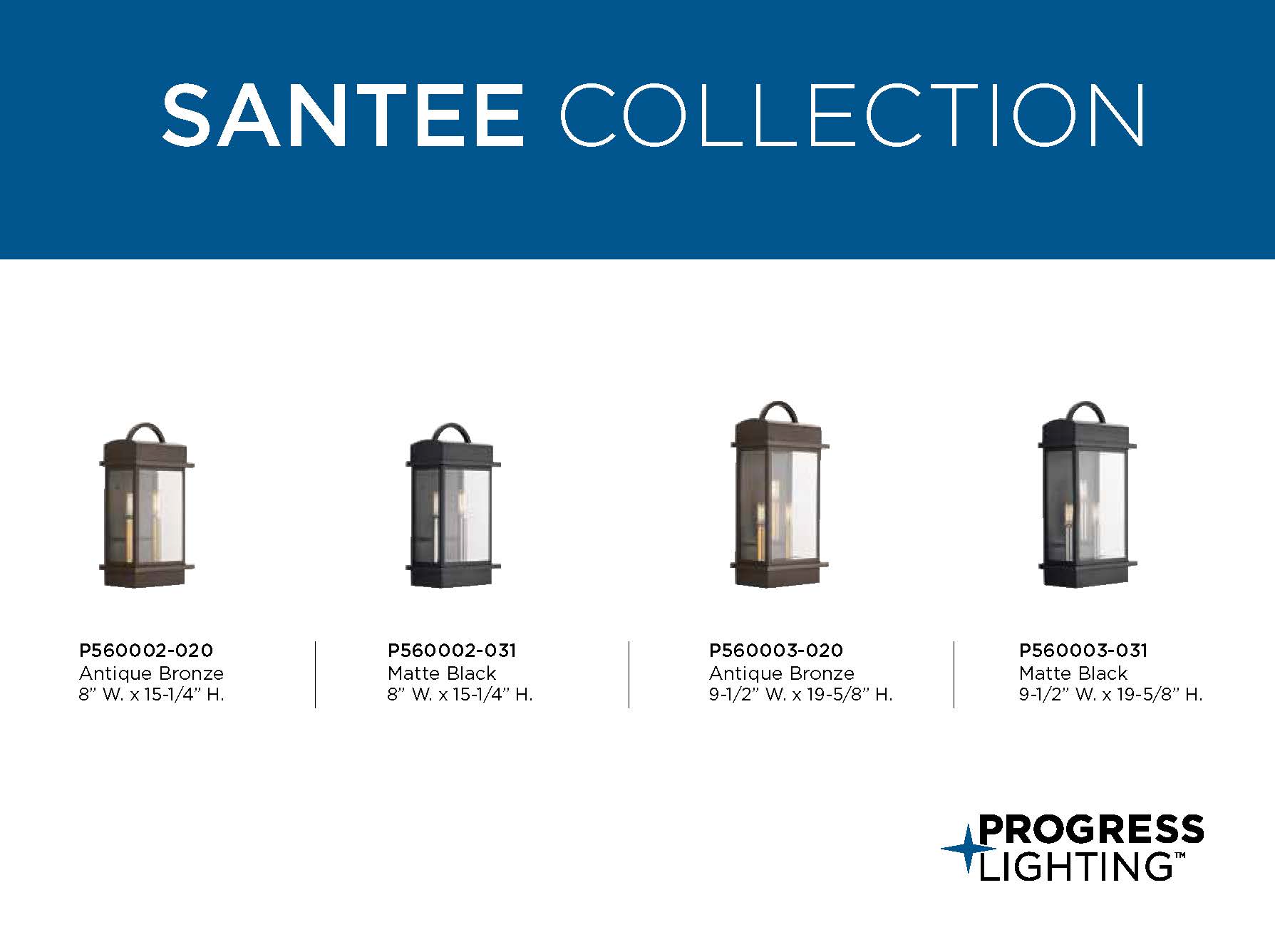Santee Black Steel 3-Light Outdoor Wall Lantern with Beveled Glass