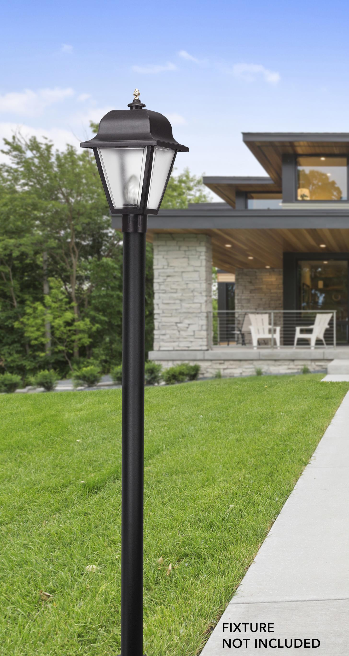 Solus Direct Burial 120-in Black Modern/Contemporary Outdoor Pole in ...