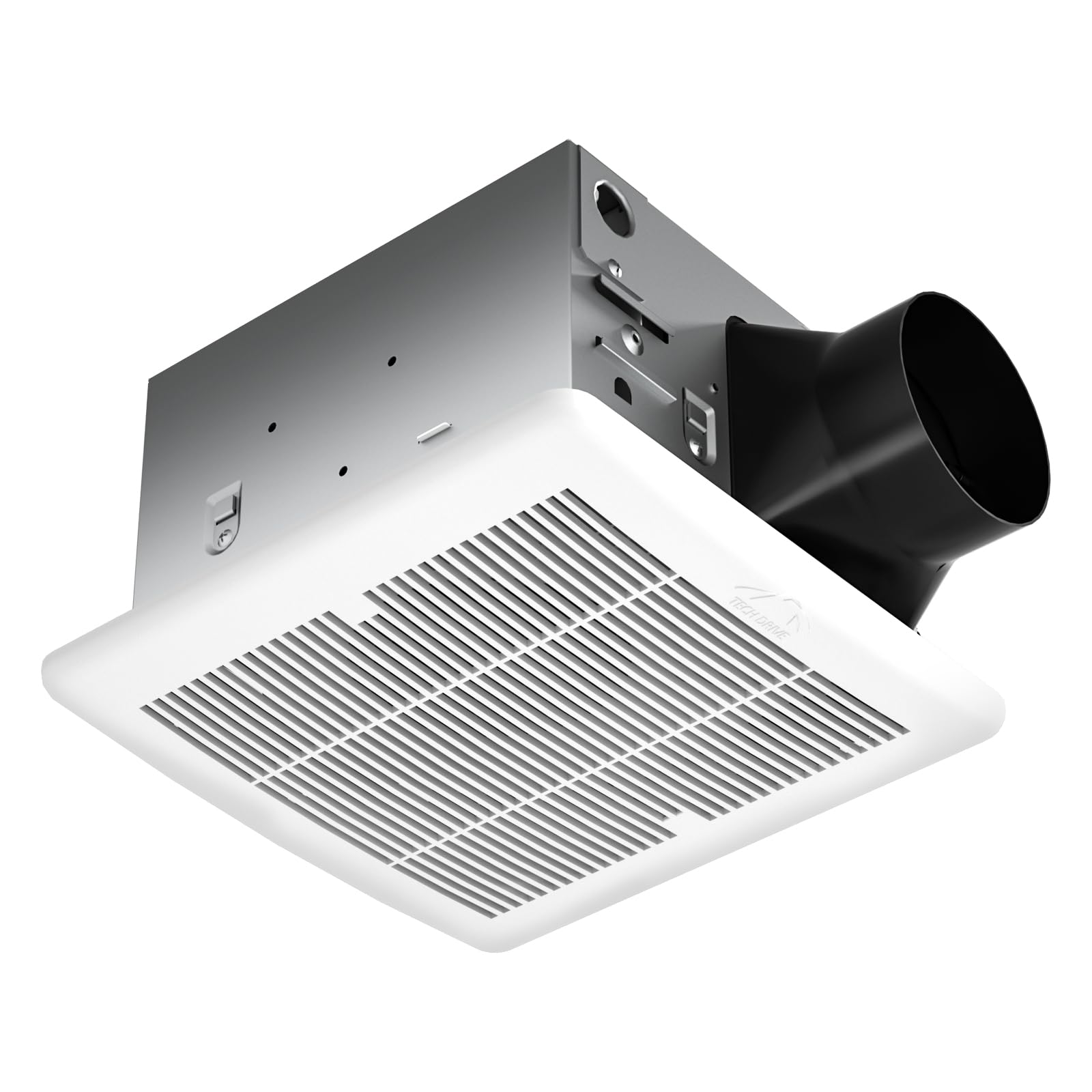 Aoibox  110 CFM 1 5 Sone Quiet Bathroom Exhaust Fan No Attic Access Installation Ceiling Mounted White Grille