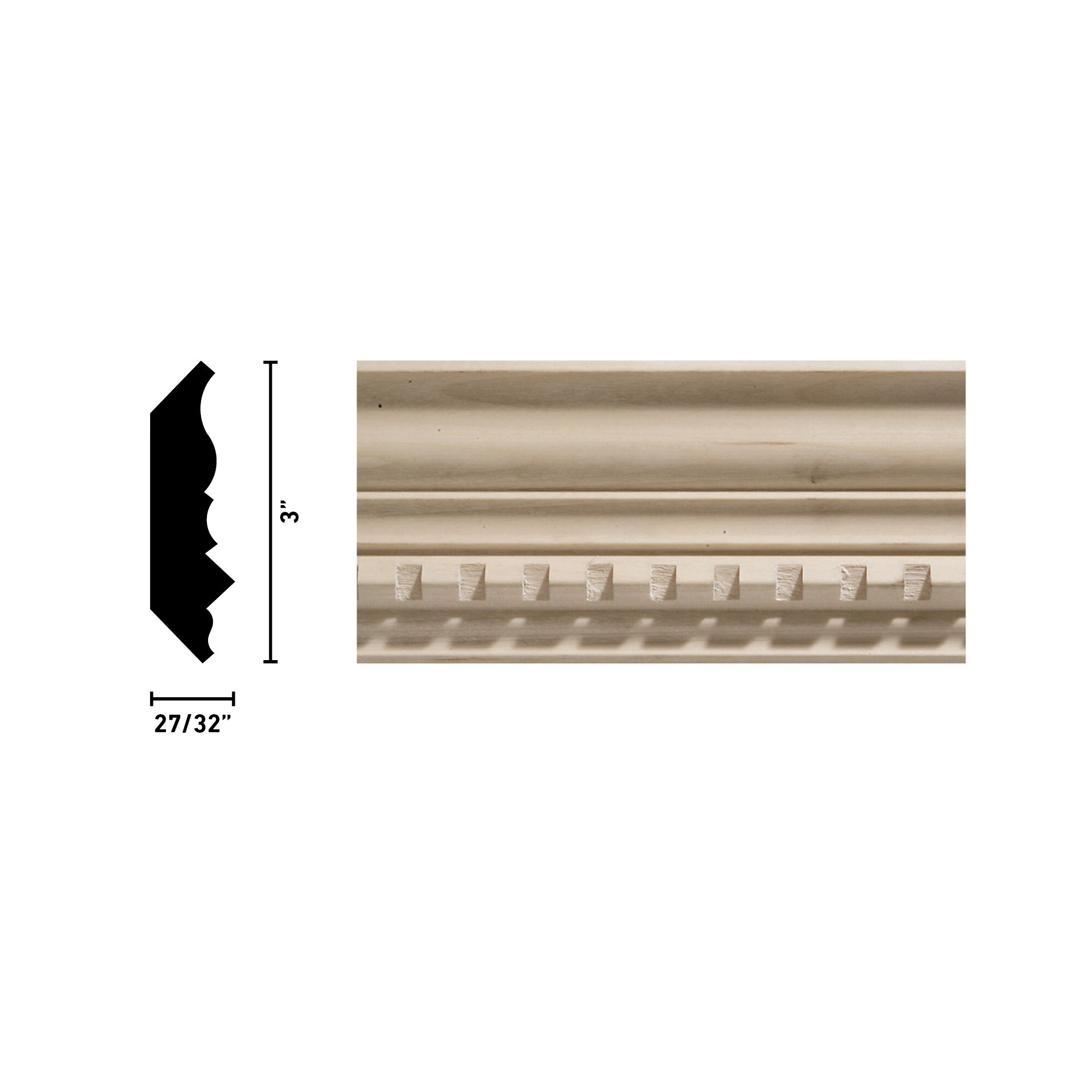 Ornamental Mouldings 1713-8FTWHW Crown-Moulding - View #3