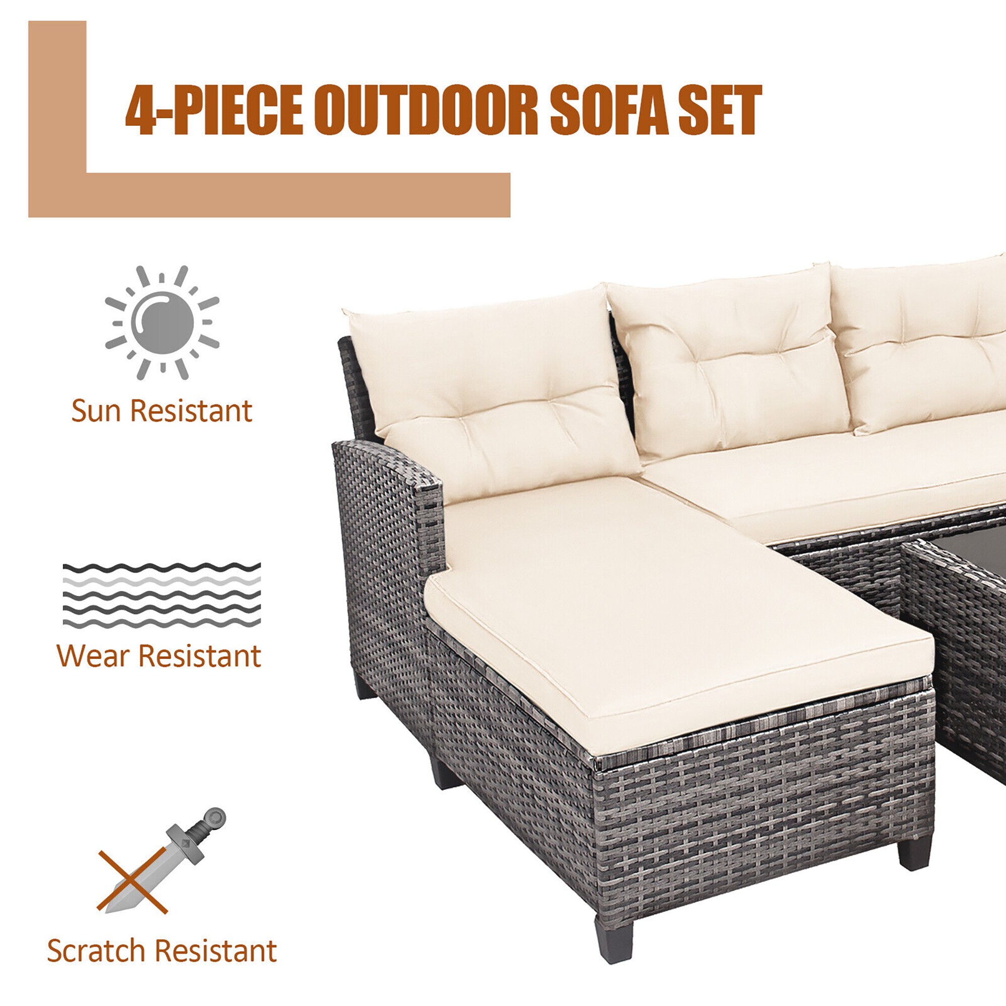 Forclover HYFL-569WH+ Patio-Conversation-Sets - View #9
