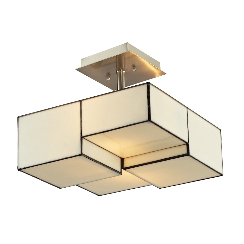 Westmore Lighting Tectonicus 16-in Brushed Nickel Modern/Contemporary Flush Mount Light Westmore Lighting Tectonicus 16-in Brushed Nickel Modern/Contemporary Flush Mount Light