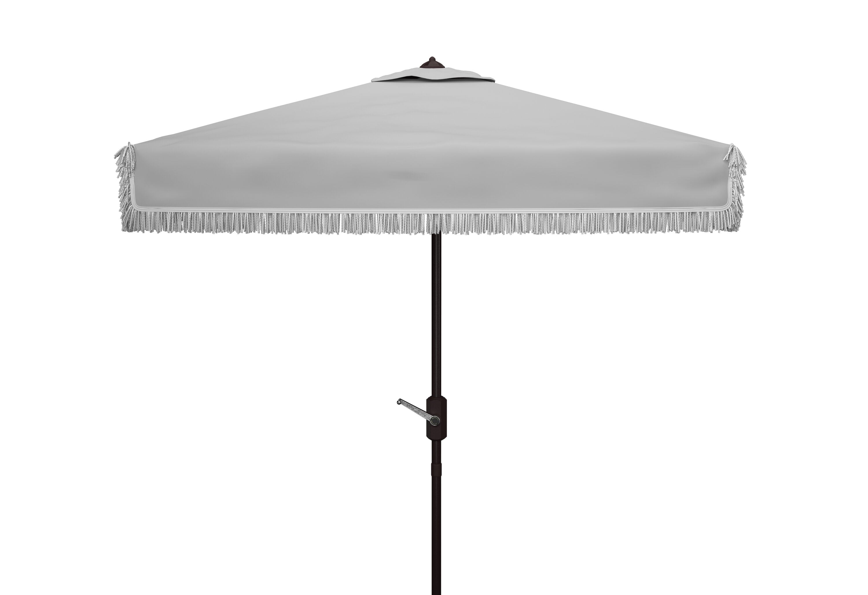 Safavieh PAT8408B 7.5-Feet Aluminum Gray Auto-tilt Market Patio Umbrella