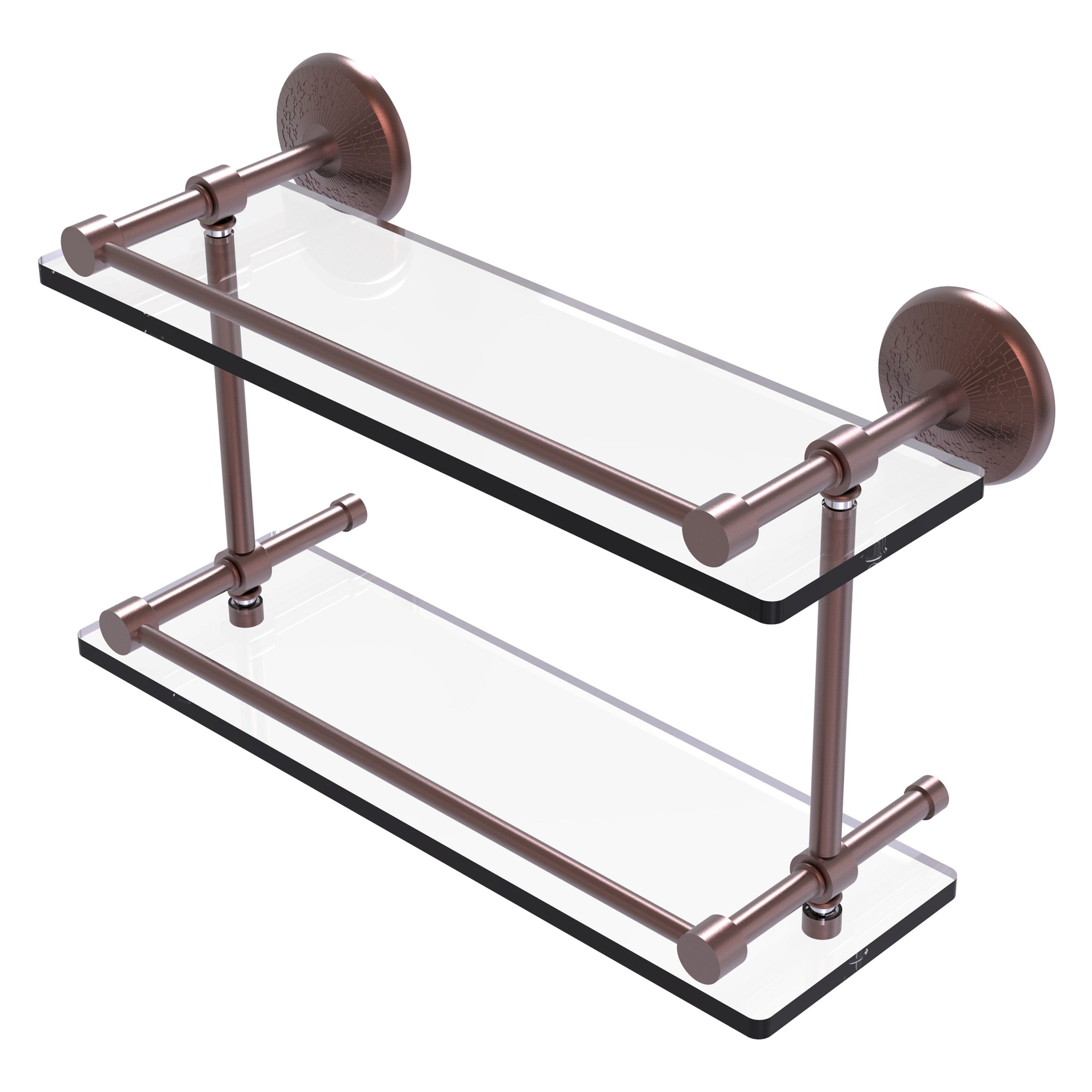 Allied Brass MC-2/16-GAL-CA Monte Carlo Antique Copper 2 -Tier Wall mount Bathroom Shelf ( 16-in x 8-in x 5-in )