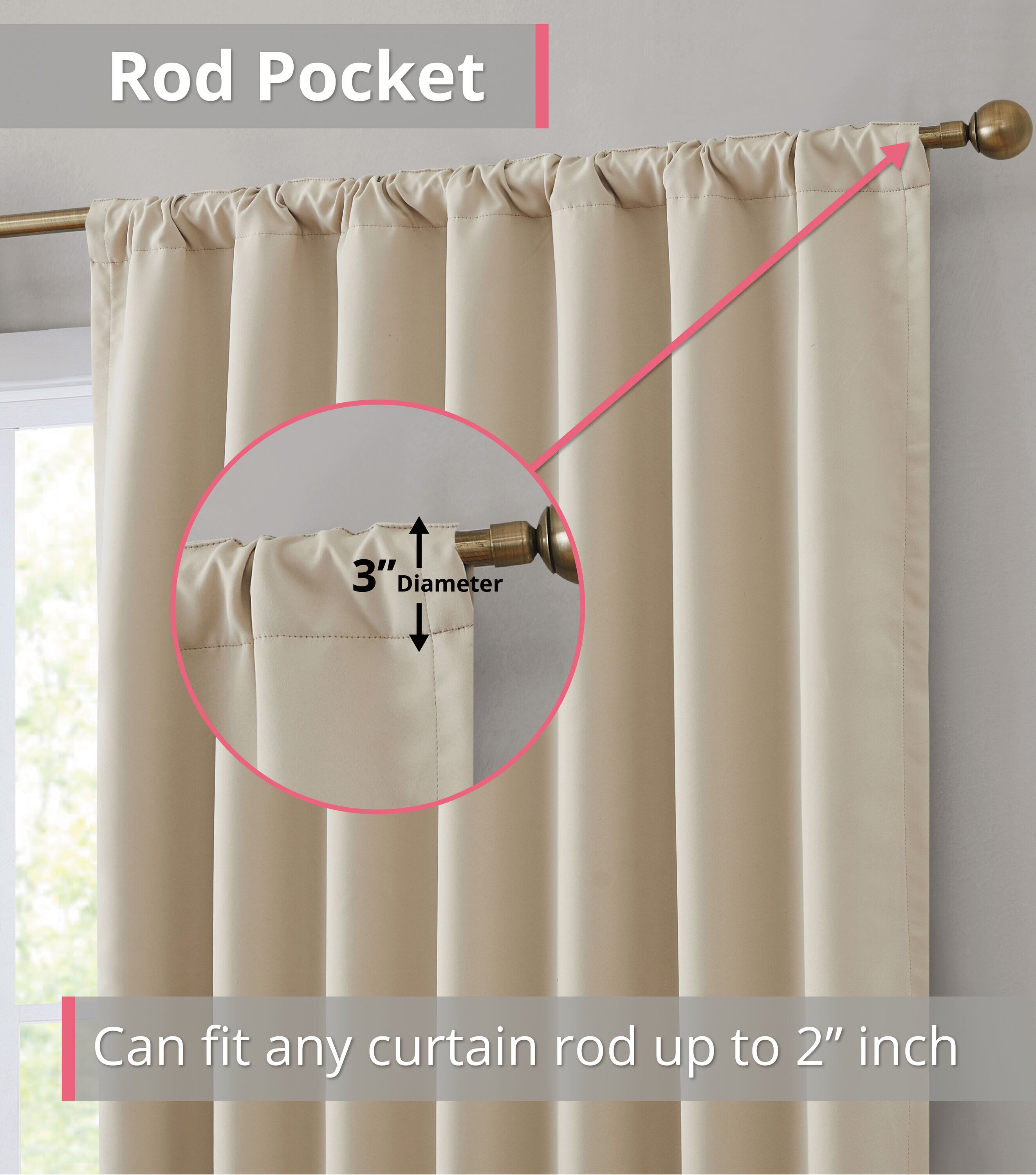 HLC.me HMLTN-BTRP-BEIG72 curtains - View #3