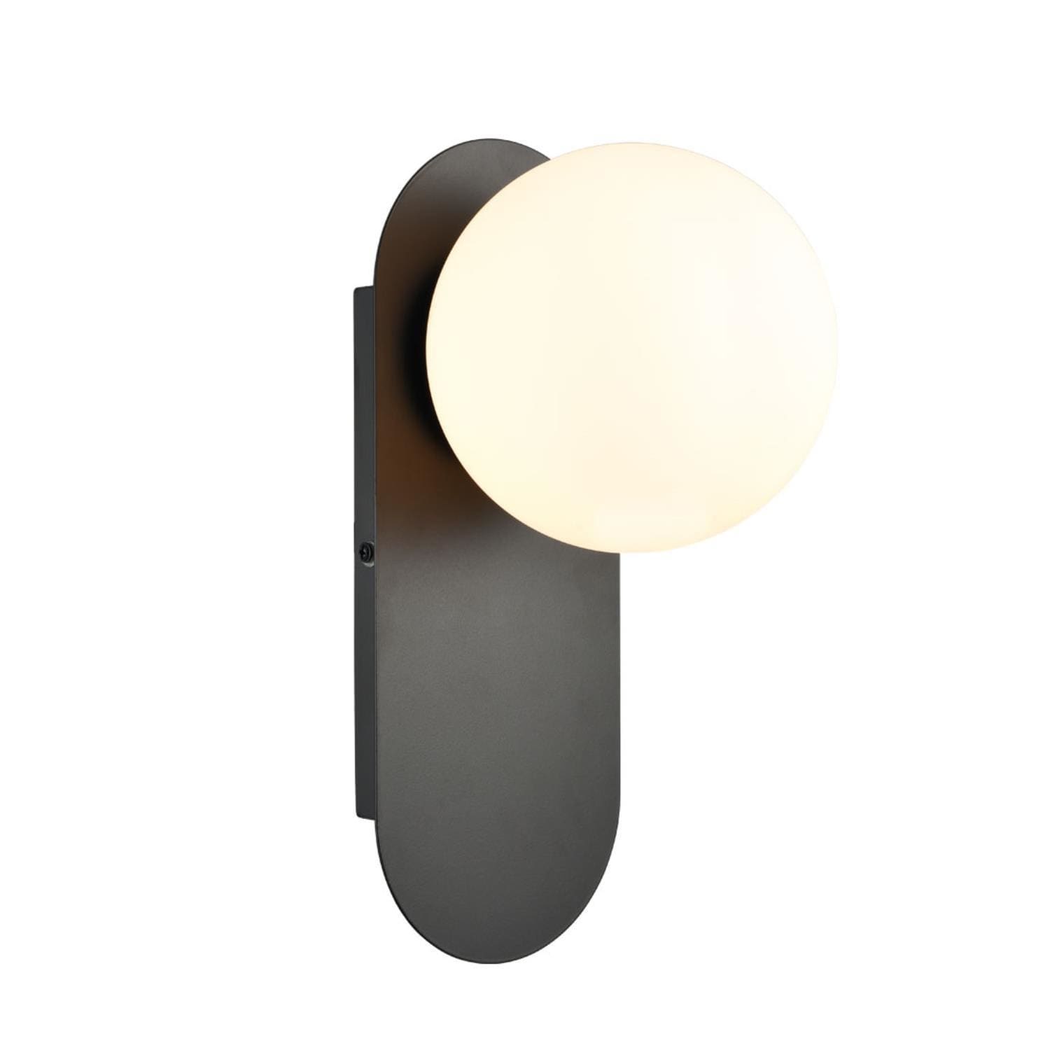Claxy HK-B3241BU-BK Opal 5.9-in W 1 -Light Polished Black Wall Sconce