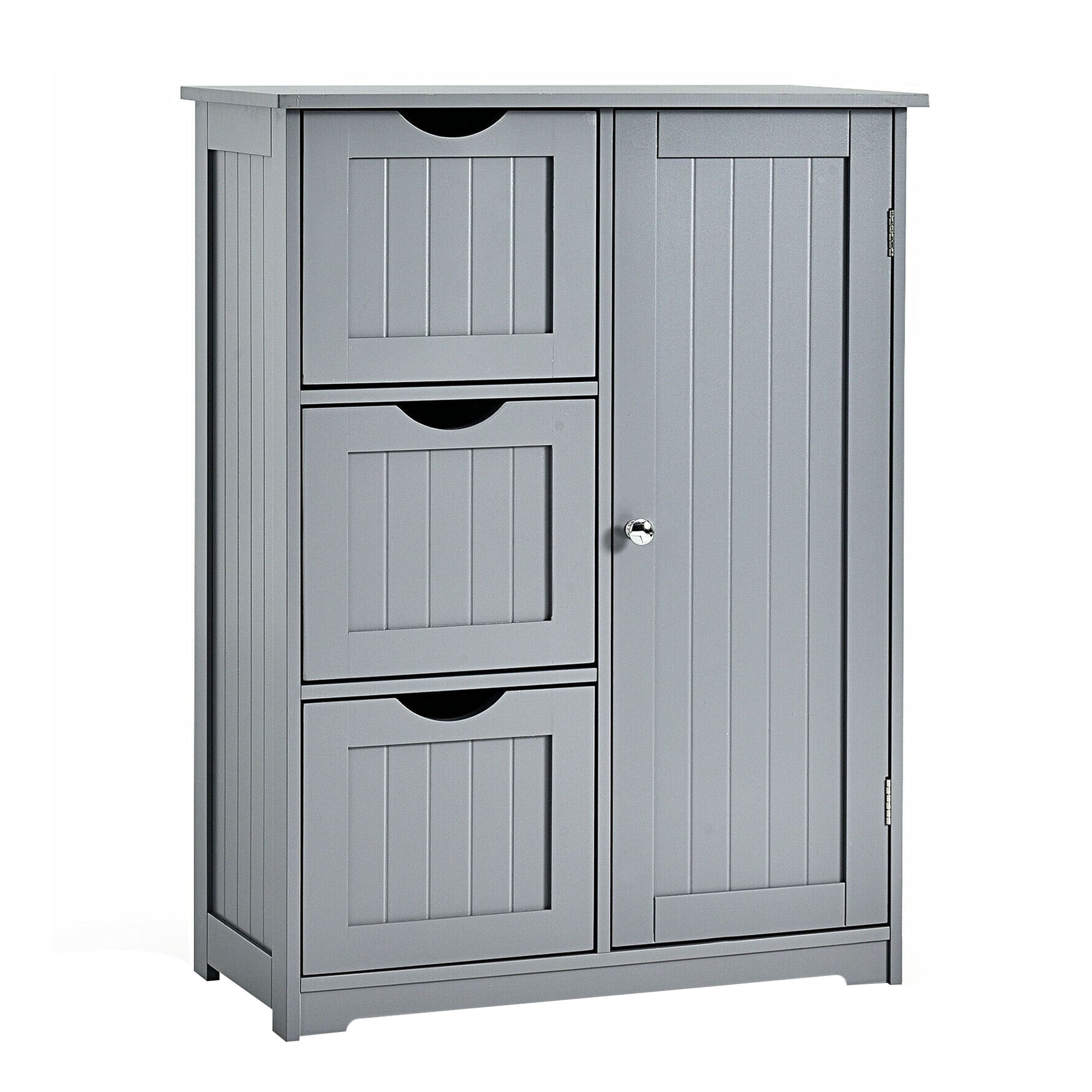 WELLFOR OUJ66236GR 24-in x 32-in x 12-in Gray Freestanding Linen Cabinet