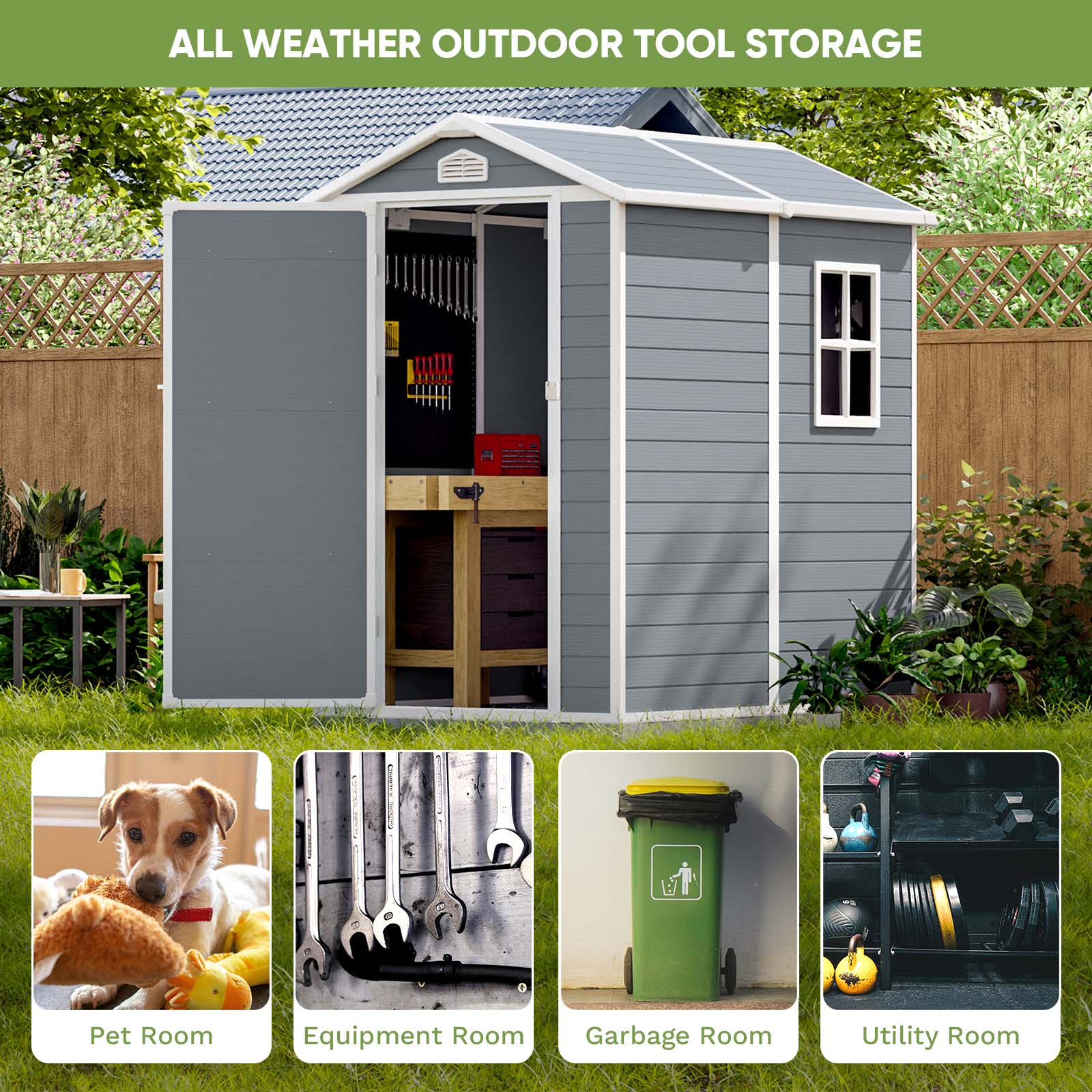 Patiowell WES-0381A-L4 Vinyl-Resin-Storage-Buildings - View #8