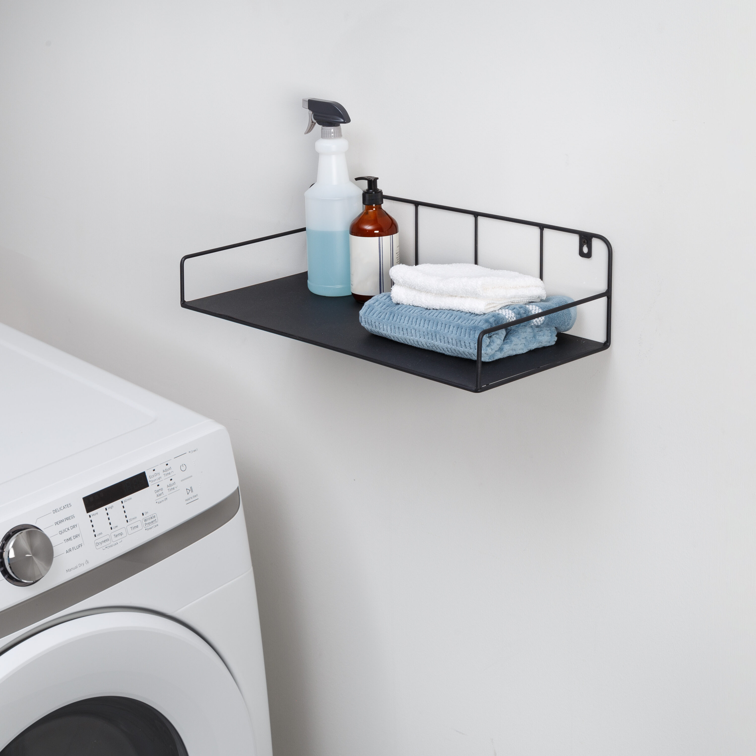 Honey-Can-Do SHF-09791 24-Inches L x 10-Inches D x 6-Inches H Black Steel Rectangular Floating shelf