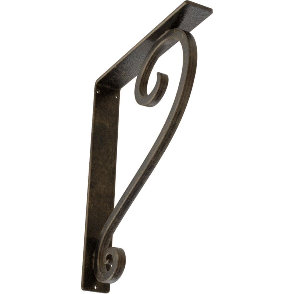 Ekena Millwork BKTM02X12X15TEDAPG Edwards 12-in x 2-in x 15-in Antique gold Wrought iron Countertop support bracket
