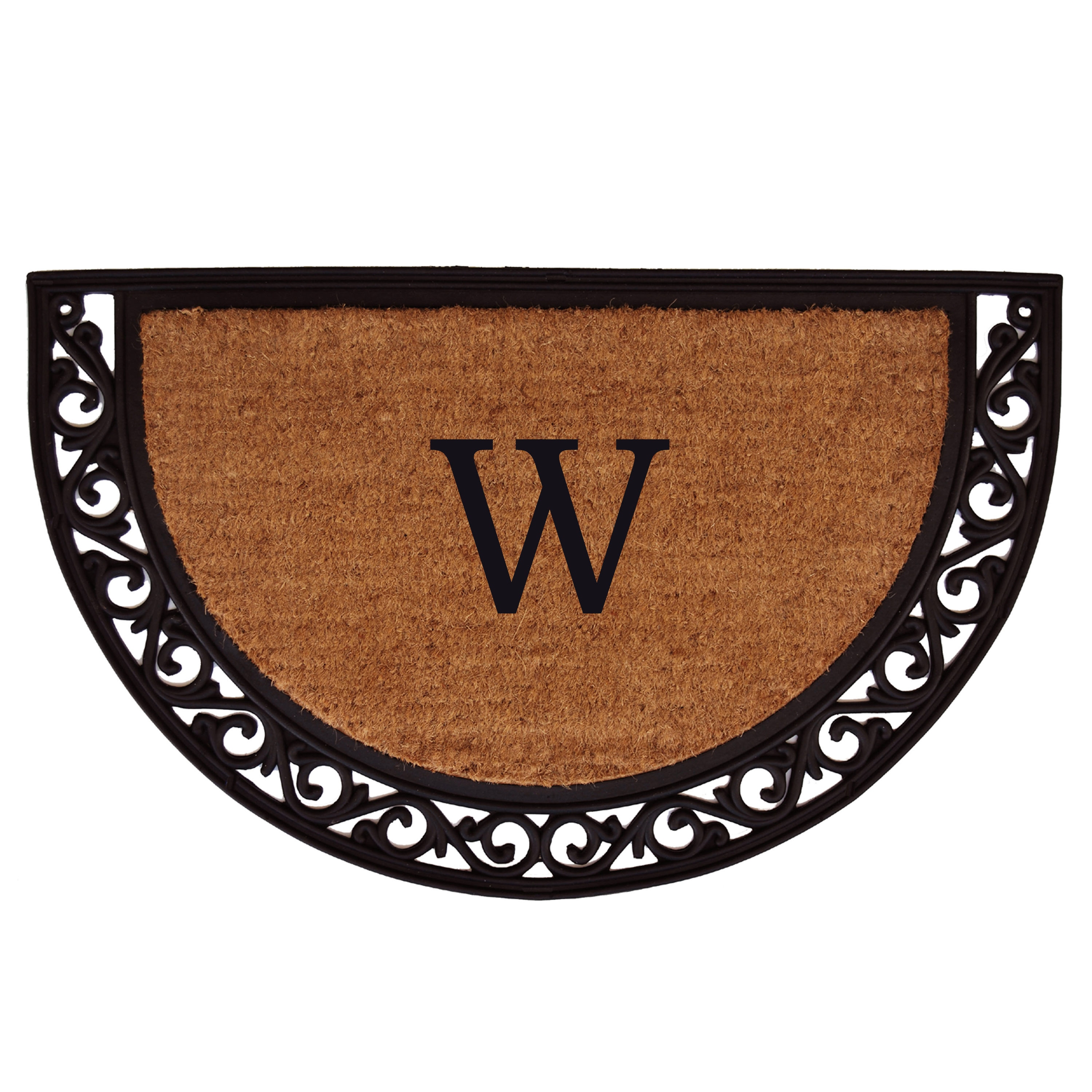 Callowaymills 100101830W Natural/Black Coir/Rubber Non-Slip Grip Indoor or outdoor Decorative Door Mat