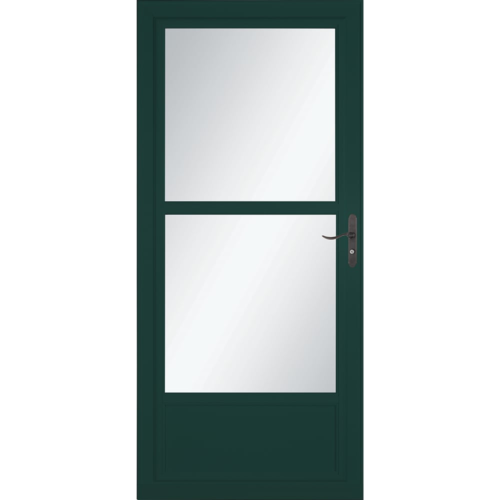LARSON Tradewinds 36-in x 81-in Green Mid-View Aluminum Storm Door