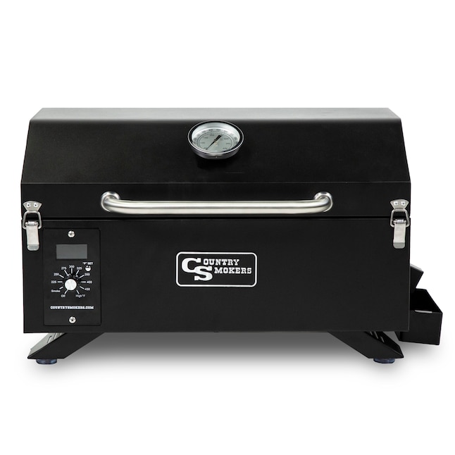 Country Smokers Traveler - Portable Wood Pellet Grill, Black