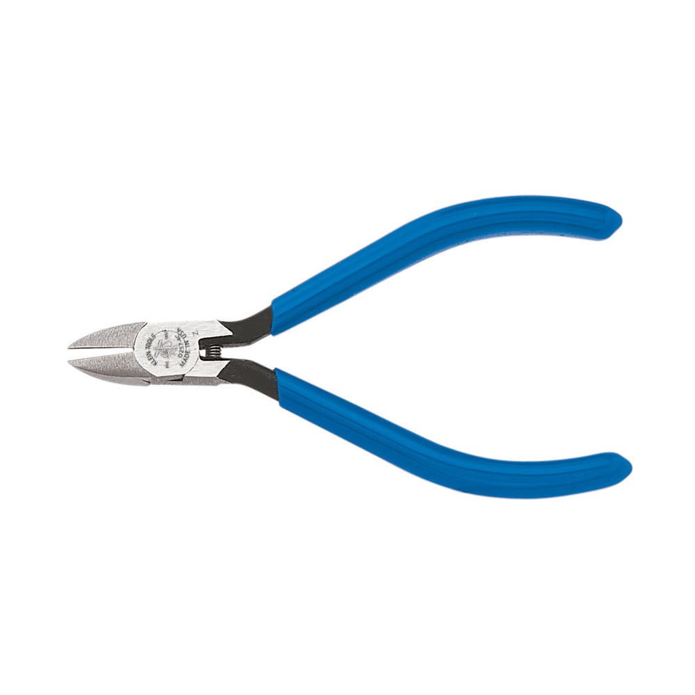 Klein Tools D2574C Diagonal Cutting Pliers, Electronics, Tapered Nose, Spring, 4-Inch