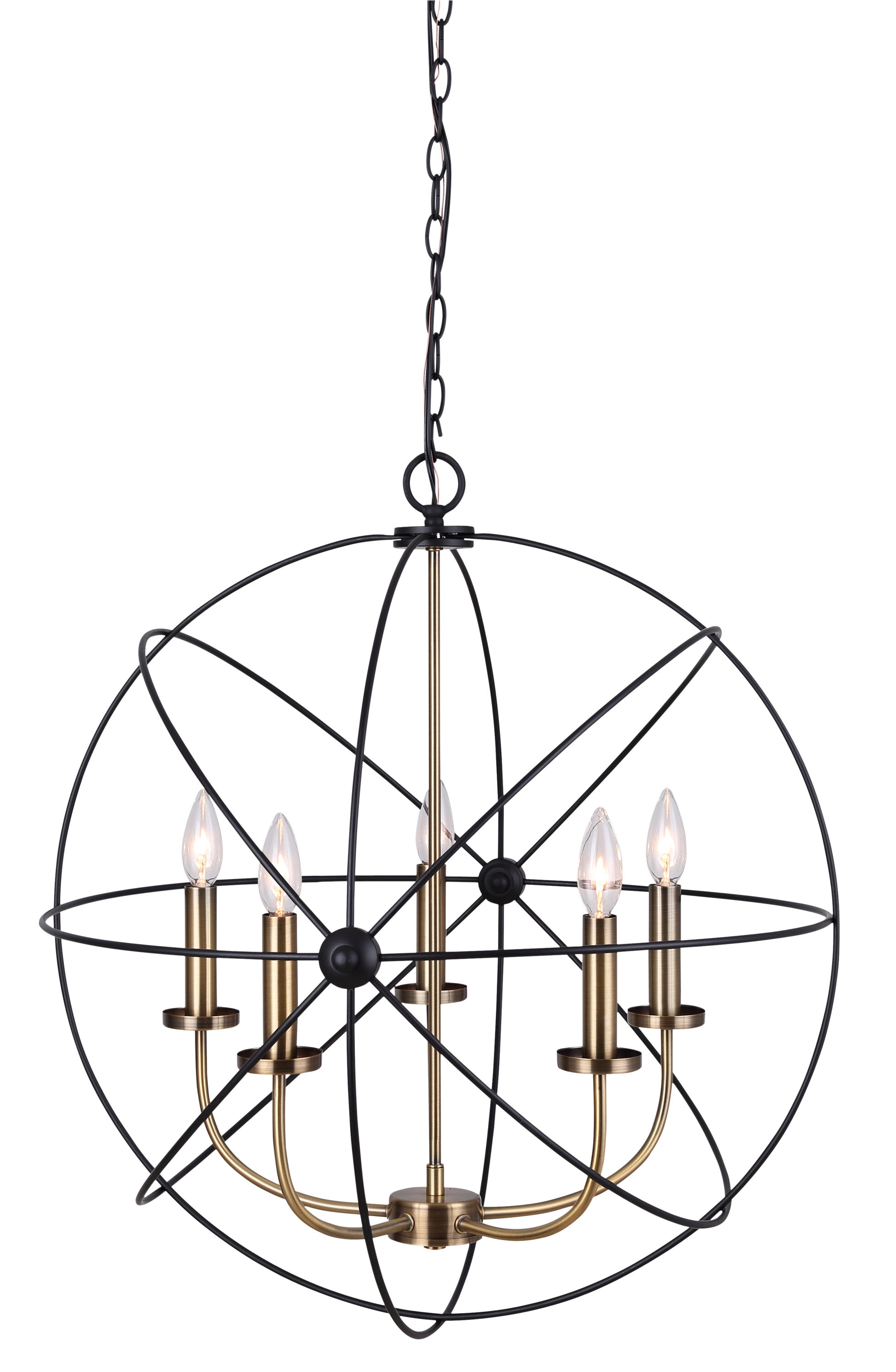 Canarm Ltd. ICH282B05BKG25 Sumerside 5 -Light Multiple finishes Multiple colors Modern/contemporary For Use in Dining Rooms, Foyers, Kitchens, Living Rooms Chandelier