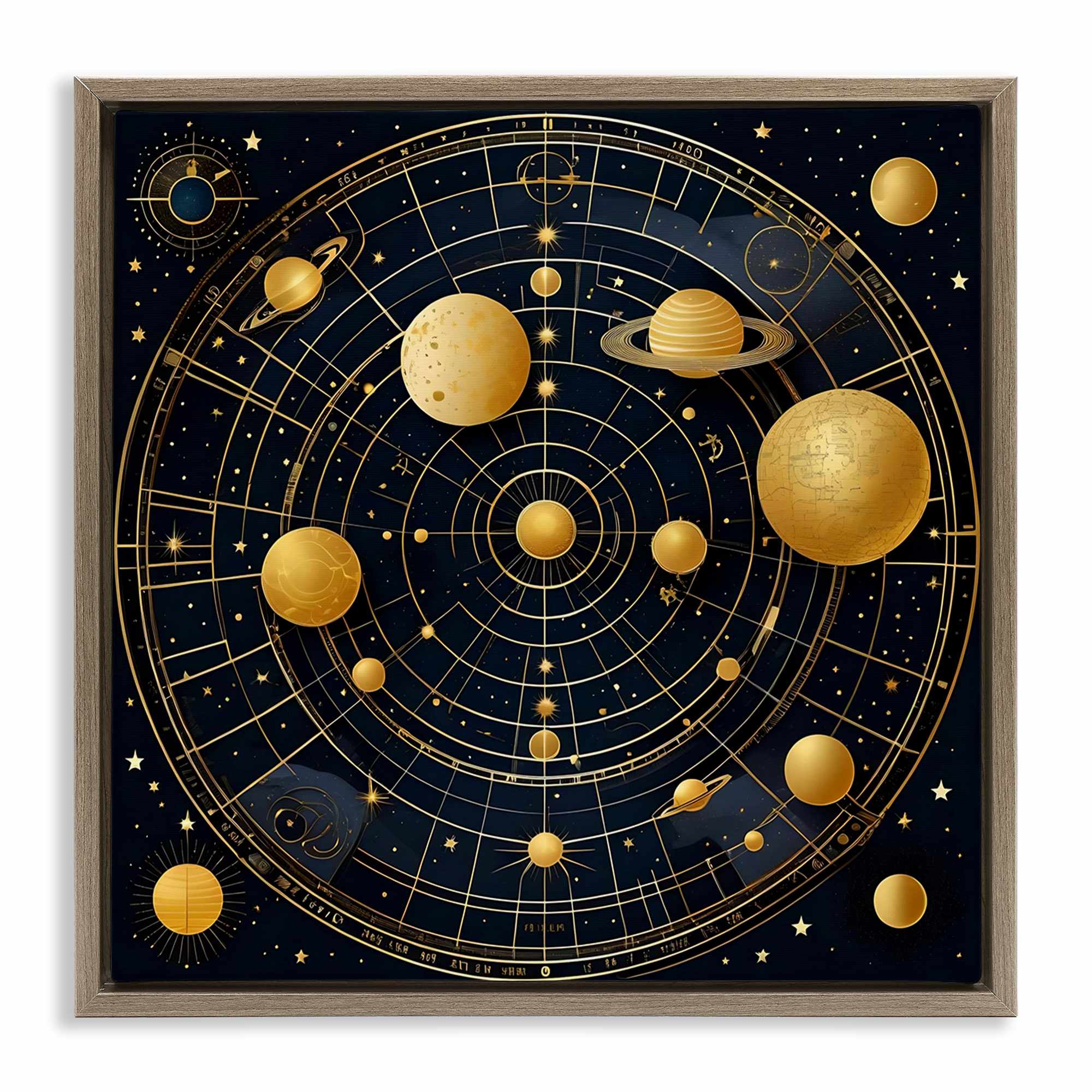 Stupell Industries BT-311-FFE-17X17 Astral Planets in Solar System Floating Frame design by Tabz Jones