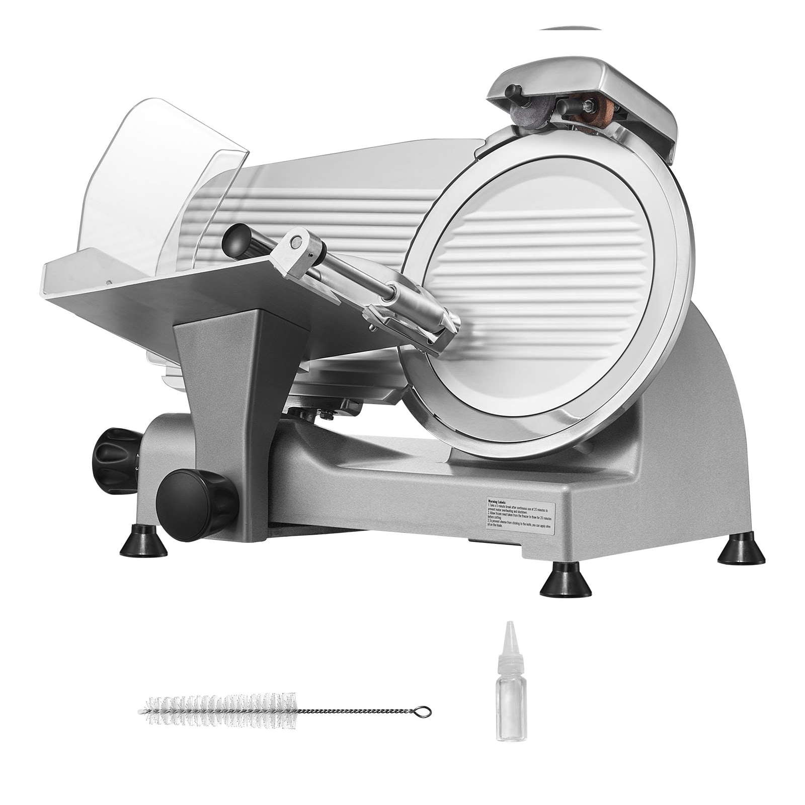 VEVOR SCSYDRQPJ25002413V1 10-IN 340 W Meat Slicer 500 -Speed Commercial/Residential Food slicer and Meat Slicer with Thickness Control ( Silver )