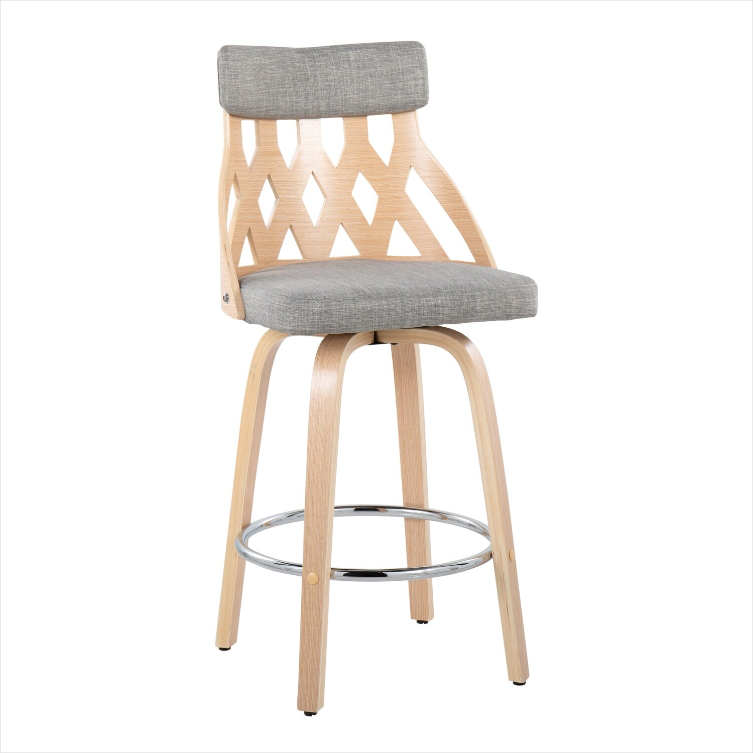 Watnature 360-Degree Swivel Counter Stool with Chrome Footrest Cool ...