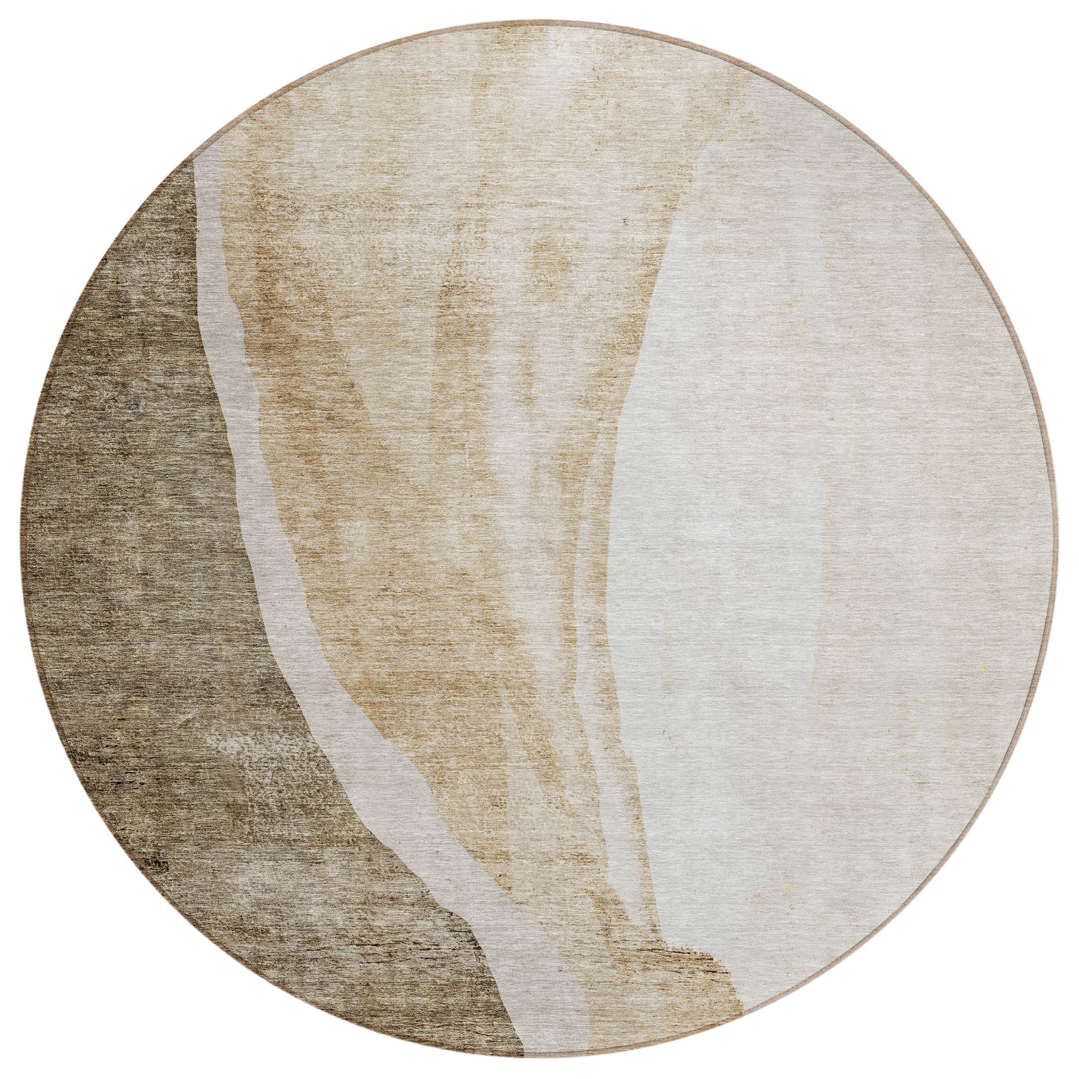 Addison Rugs ACN667BR8RO Chantille ACN667BR 8 x 8 (ft) Polyester Charcoal Round Indoor/Outdoor Geometric Machine washable Area rug