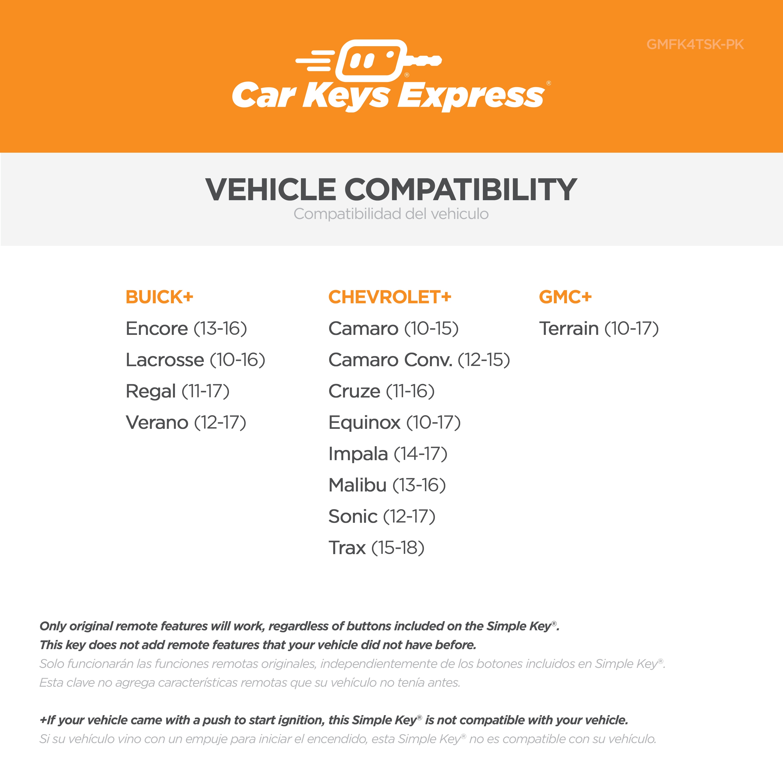Car Keys Express GMFK4TSK-PK c060438 - View #2