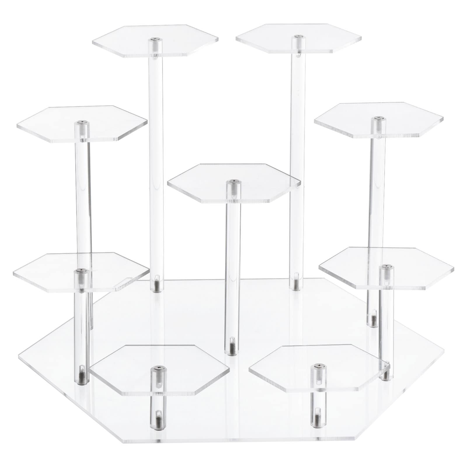 Unique Bargains Acrylic Display Stand for Figures 9 Tier Acrylic Display Risers For Collectibles Figures Perfume Organizers and Acrylic Showcase Stand for Pastry Candy Display Clear