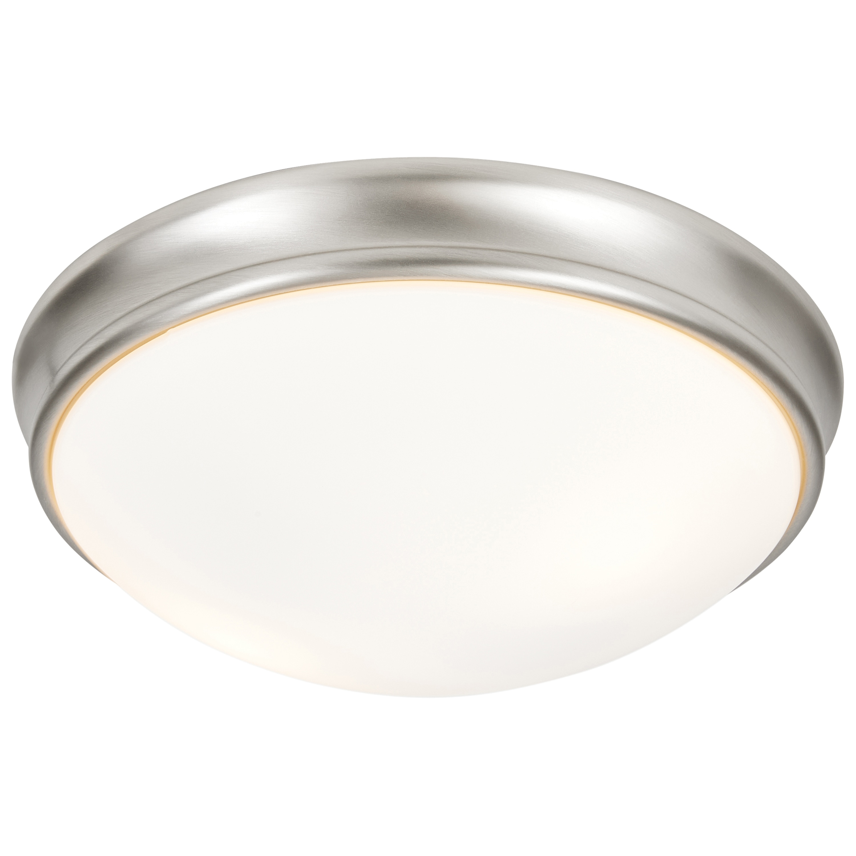 Brushed Steel and Glass 10.5" Flush Mount Light