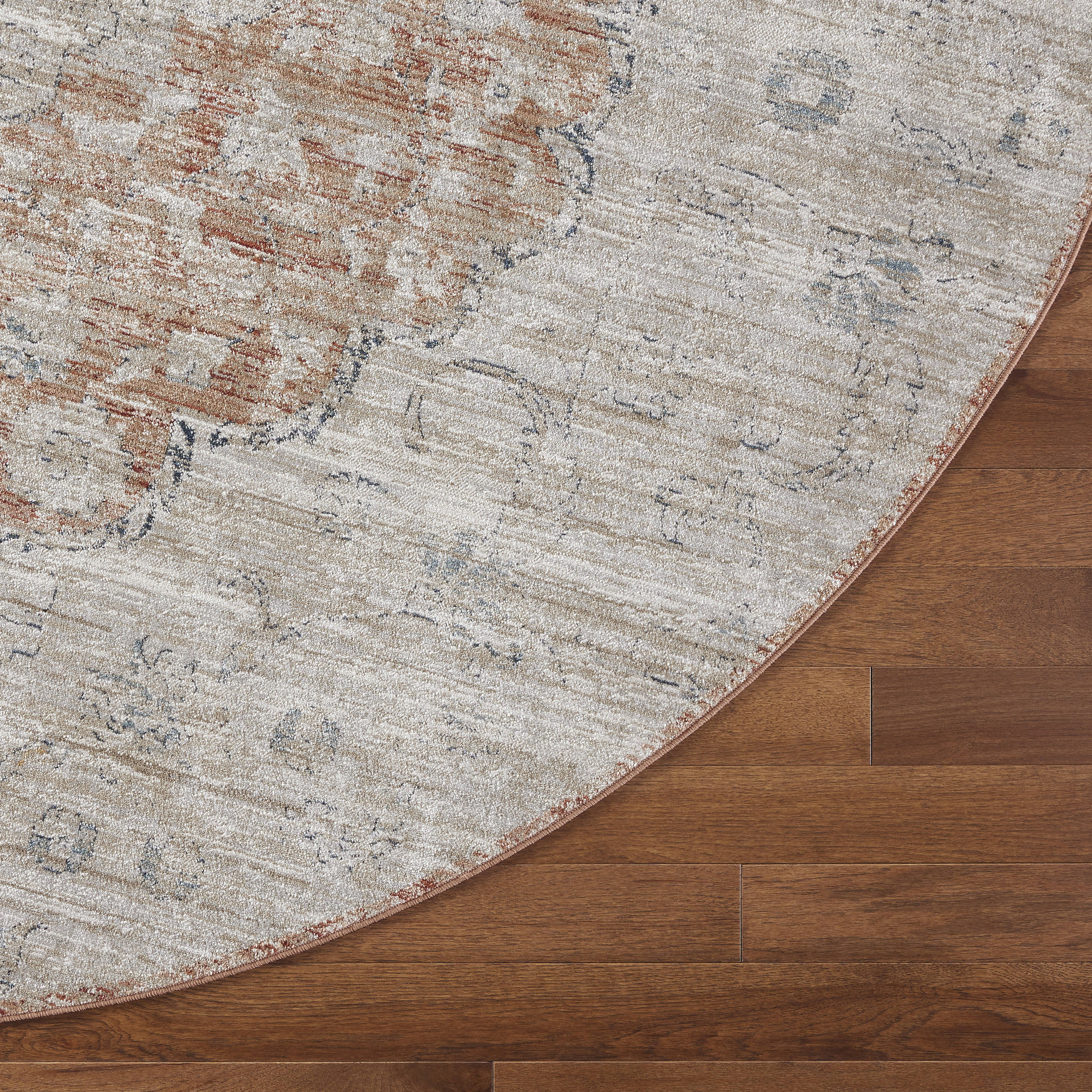 allen + roth Elisa 5 x 5 Gray Round Indoor Geometric Area Rug in the Rugs  department at