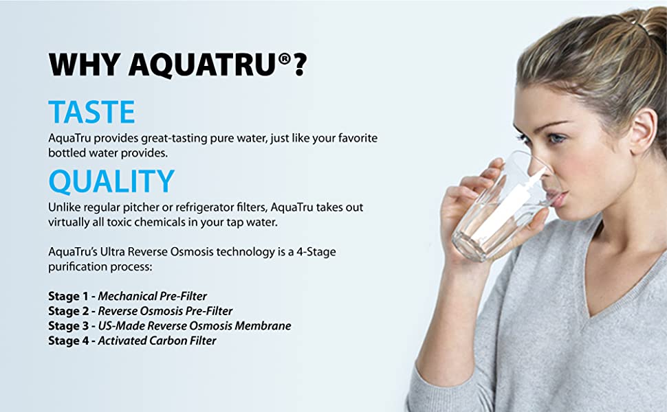AQUA TRU AquaTru Reverse Osmosis Counter Top Water Filtration System with  BPA Free Clean Water Tank AT2000 - The Home Depot