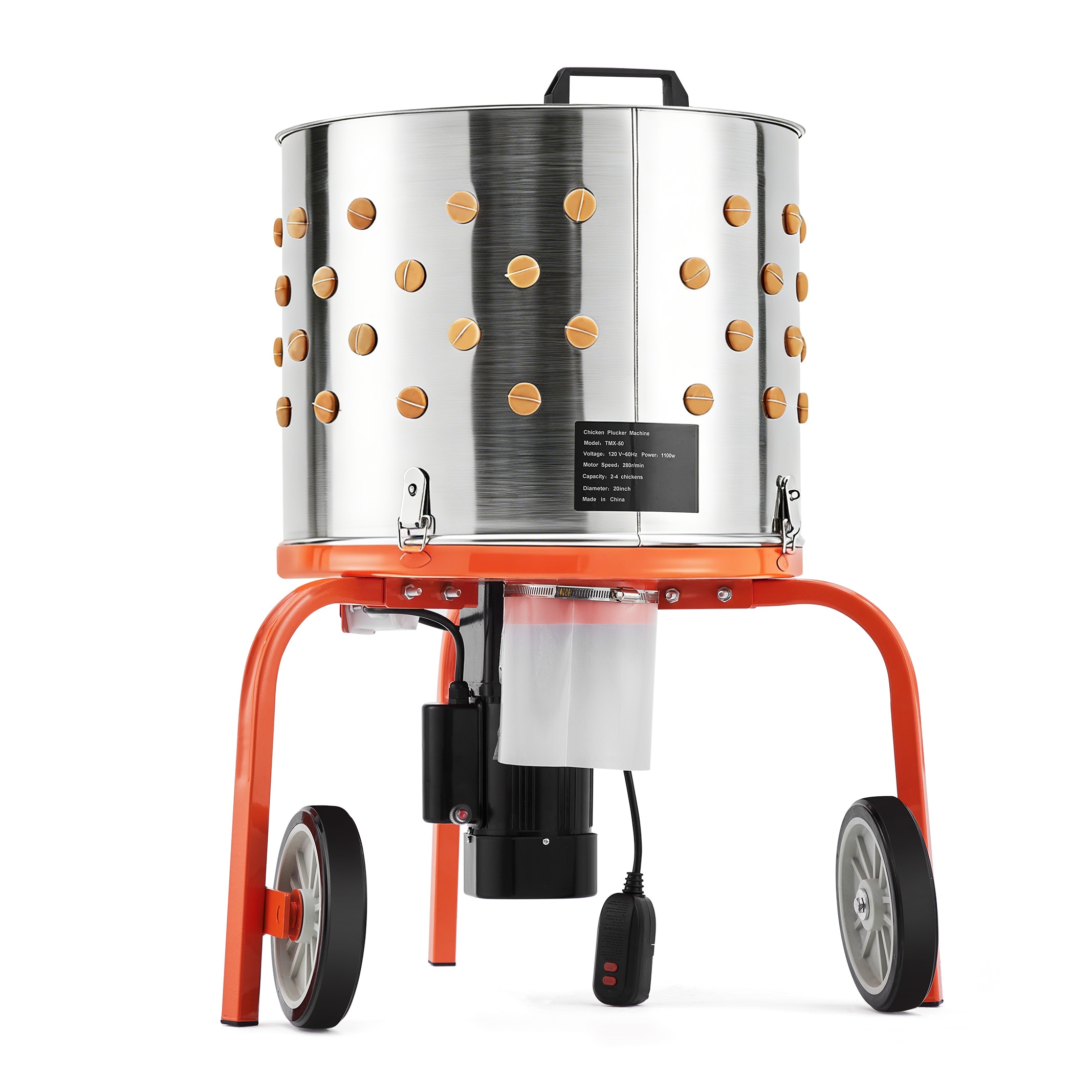 IdealHouse Chicken Plucker Machine 20 in Stainless Steel Poultry Plucker with 106 Soft Fingers GFCI Safe Waterproof Design Plucker Machine for Farms Restaurants Home