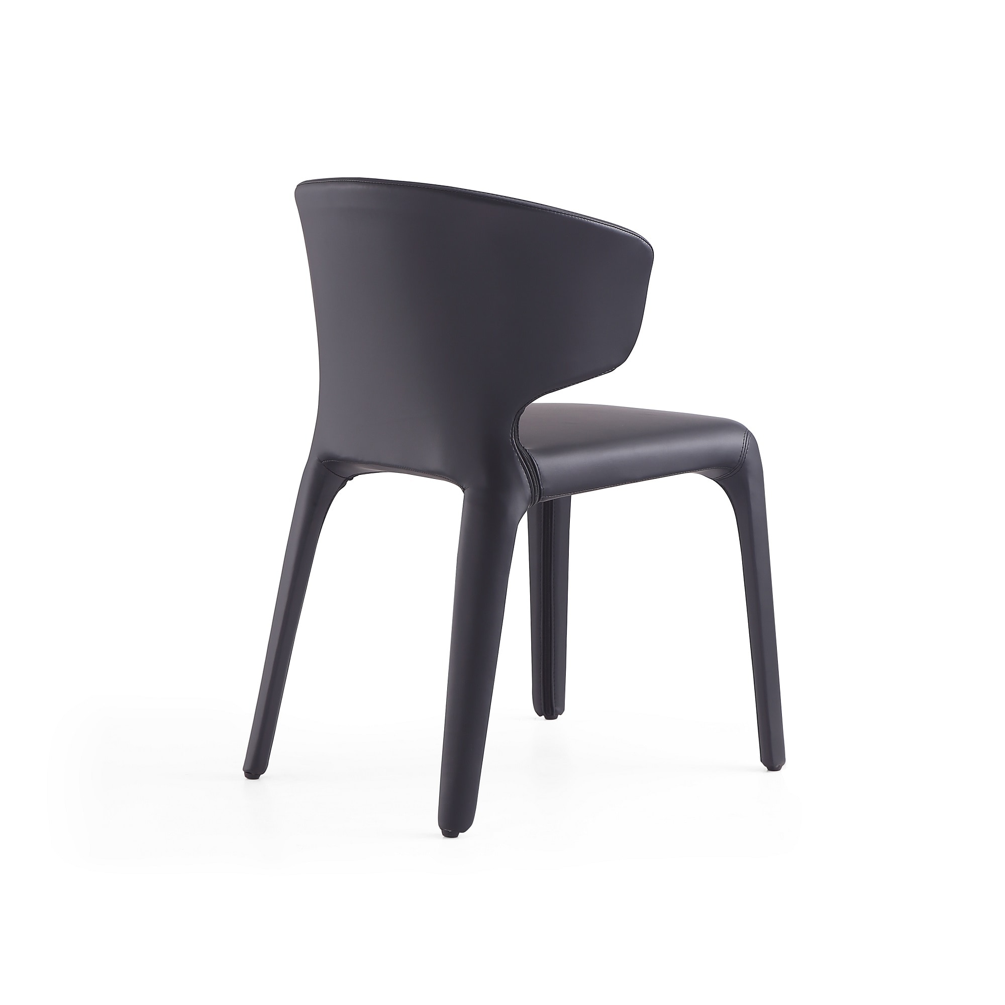 Set of 2 Black Faux Leather Upholstered Dining Chairs