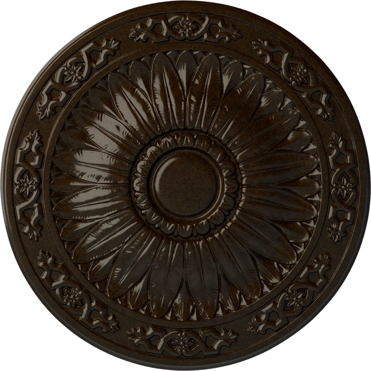 Ekena Millwork CM20LUBZS Lunel 20.25-in W x 20.25-in L Painted Bronze Polyurethane Whole Ceiling Medallion