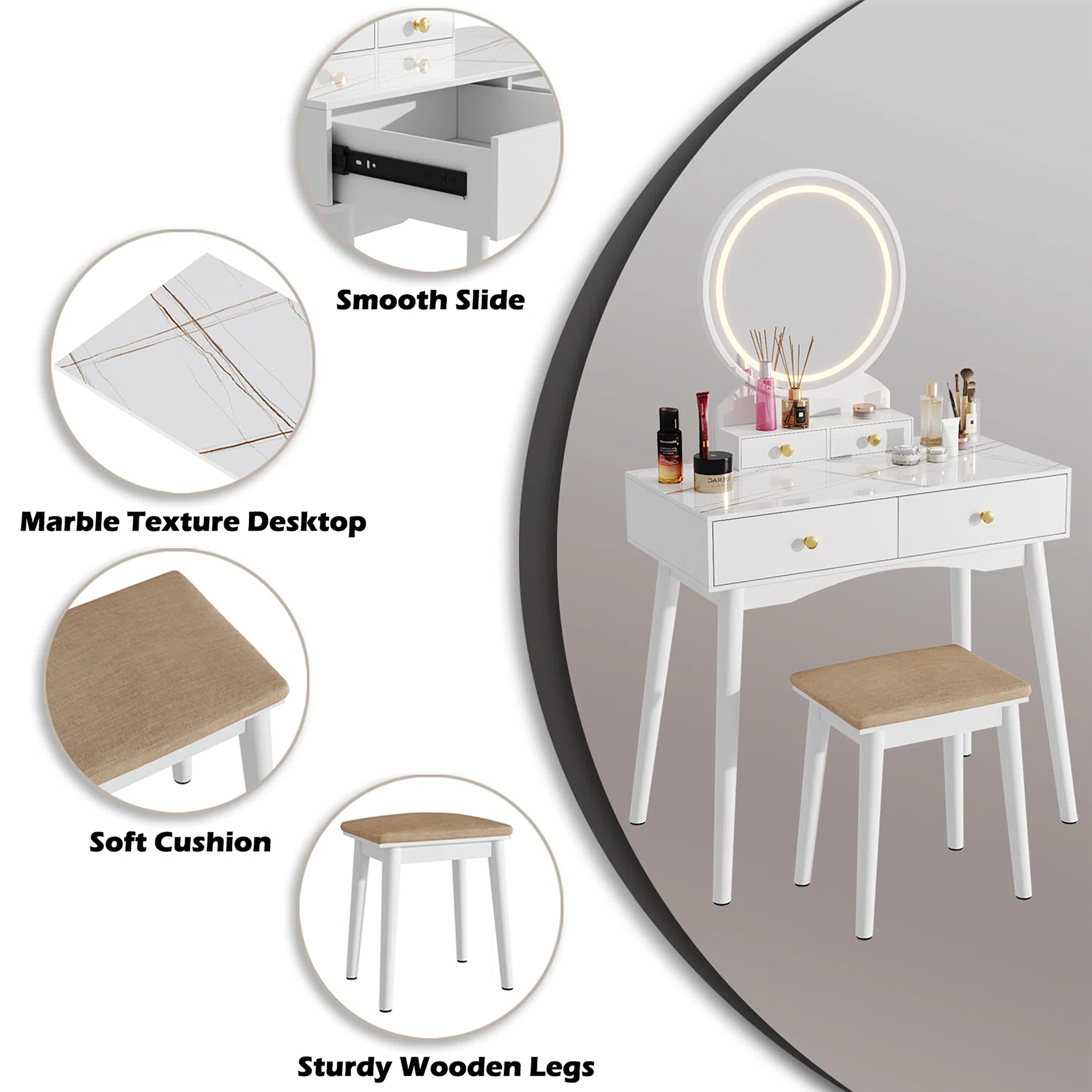 Vineego LS-VN2202RL20 Vanity-Stools - View #5