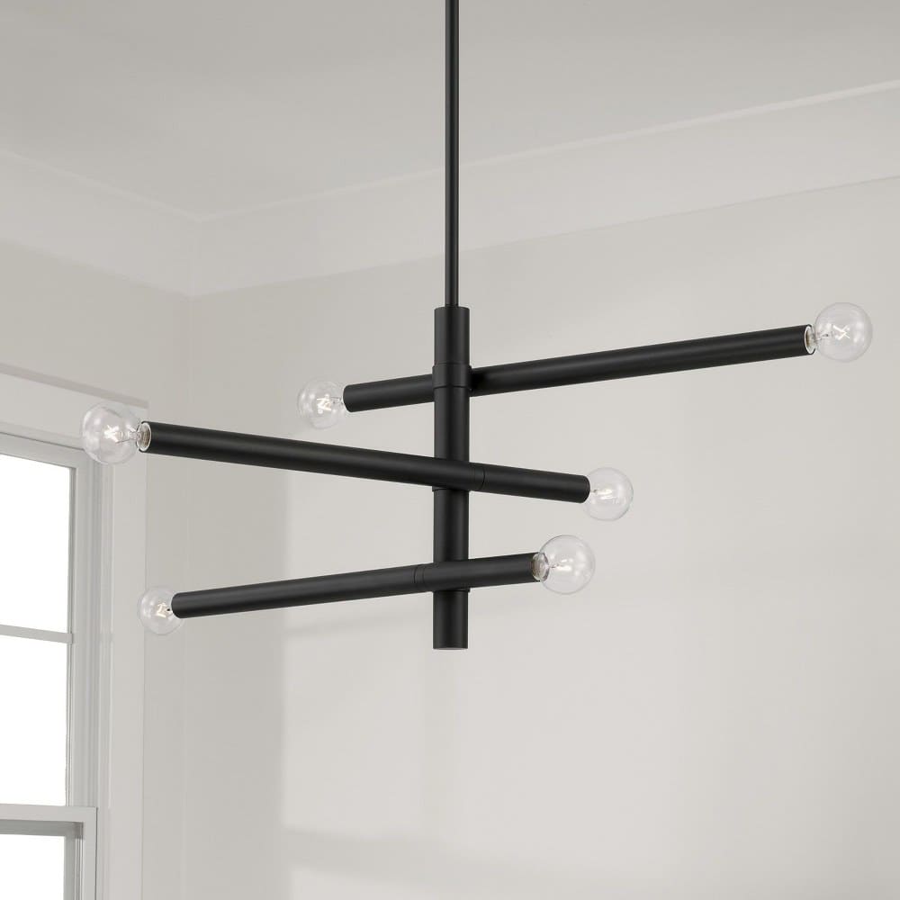 Capital Lighting Zane Matte Black 6 - Light Chandelier