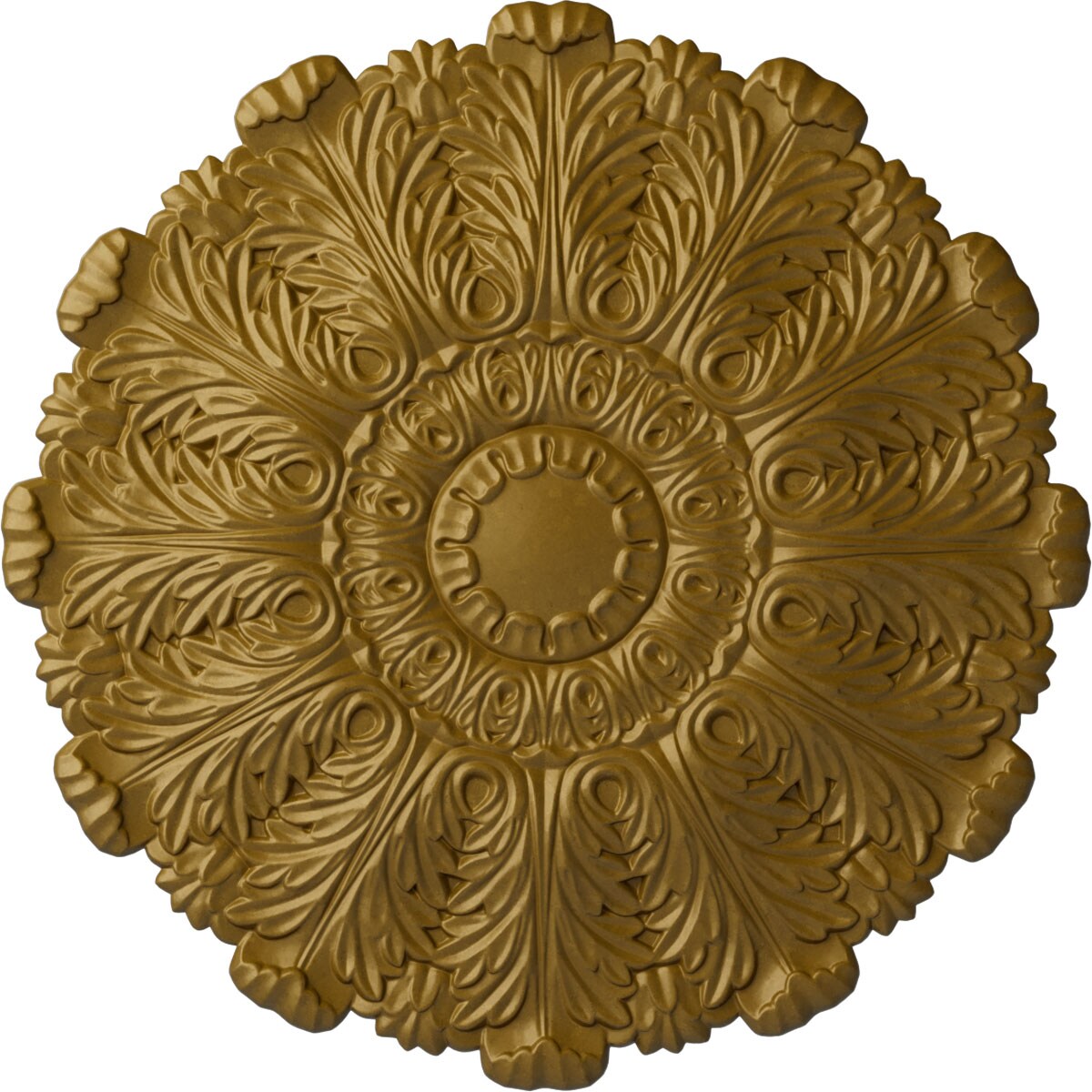 Ekena Millwork CM31DUGLS Durham 31-in W x 31-in L Painted Gold Polyurethane Whole Ceiling Medallion