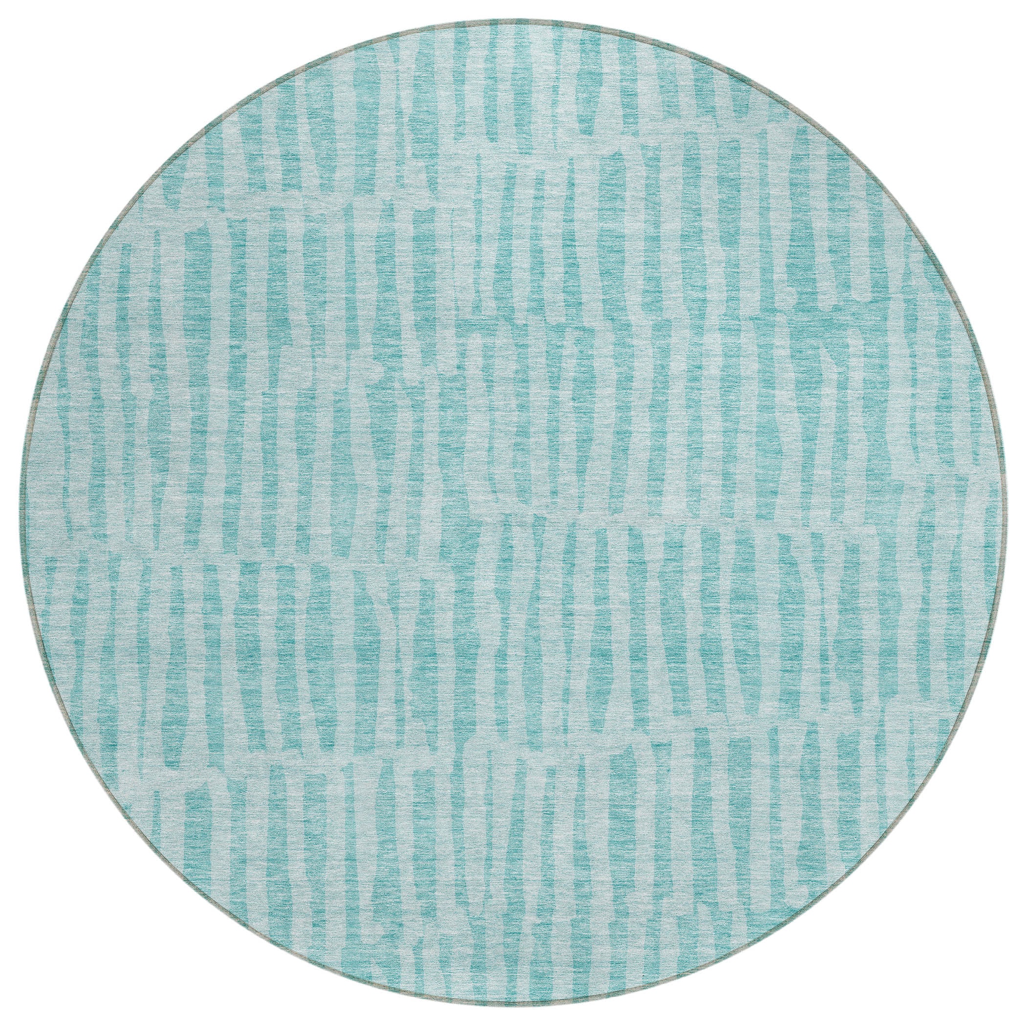 Addison Rugs ACN674TE8RO Chantille ACN674TE 8 x 8 (ft) Polyester Teal Round Indoor/Outdoor Geometric Machine washable Area rug