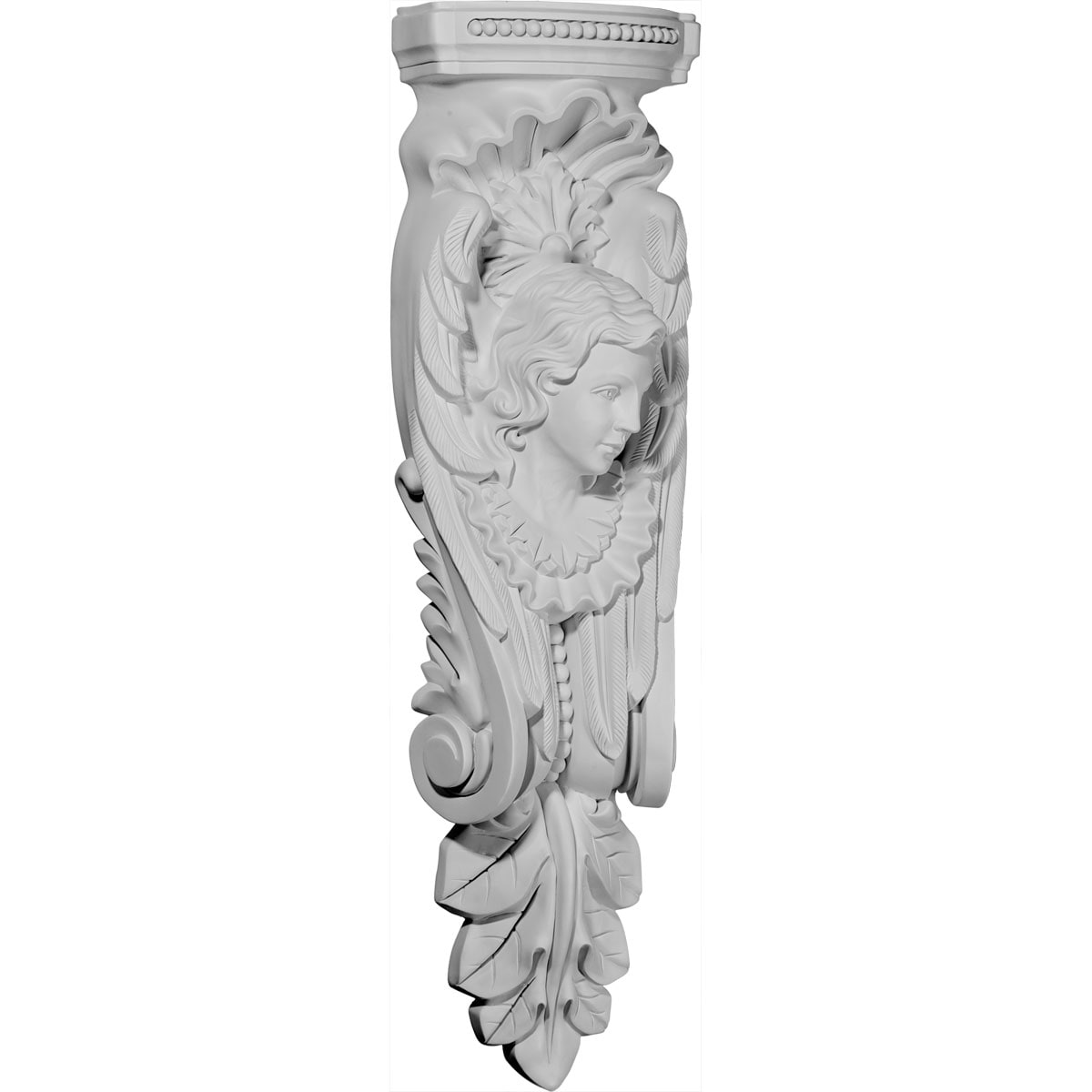 Ekena Millwork COR11X05X40AN-R 11.25-in x 5.625-in x 40.5-in Angel, Right Primed White Urethane Paintable Corbel